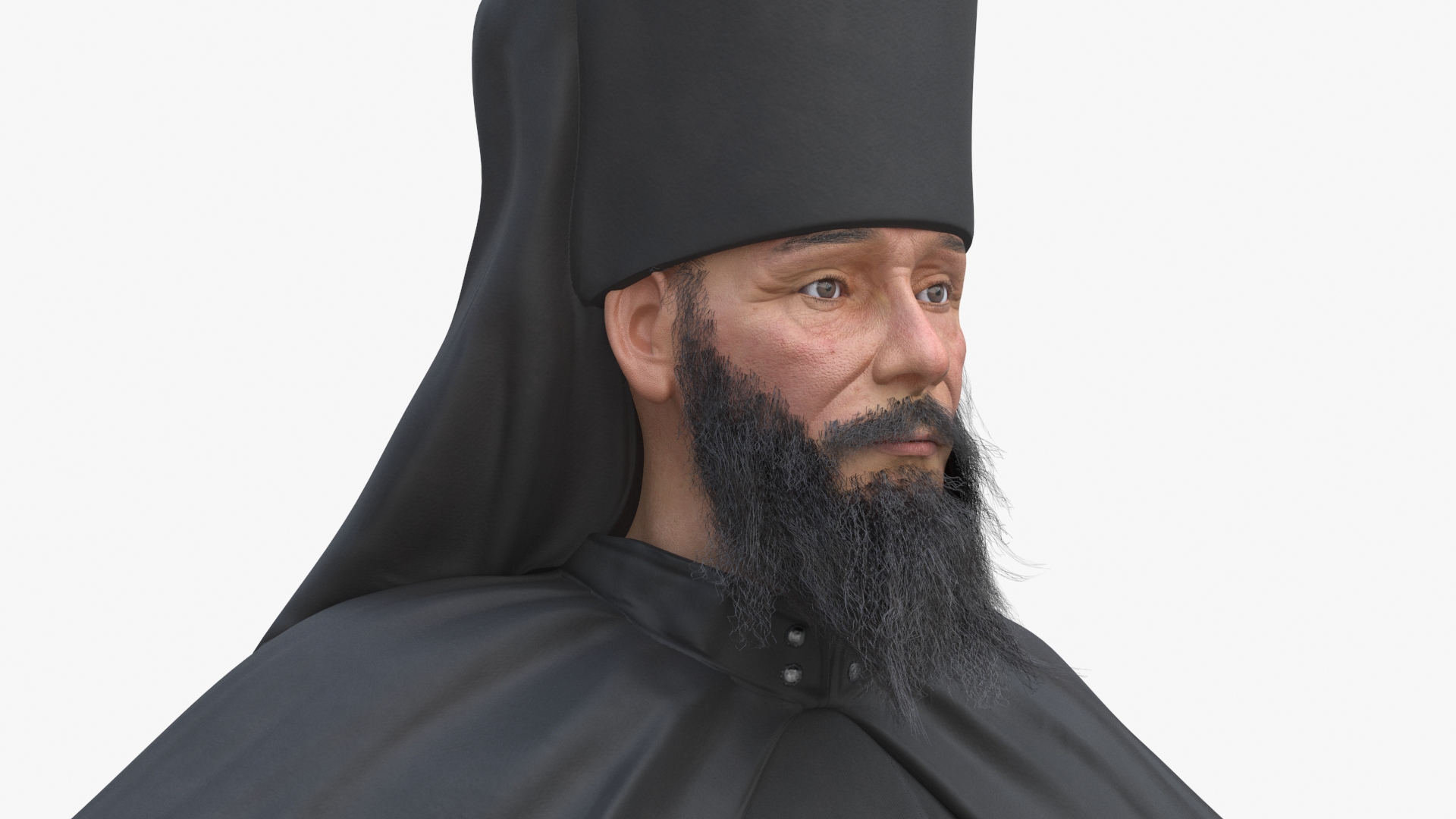 Orthodox Monk Fully Dressed Rigged 3D model
