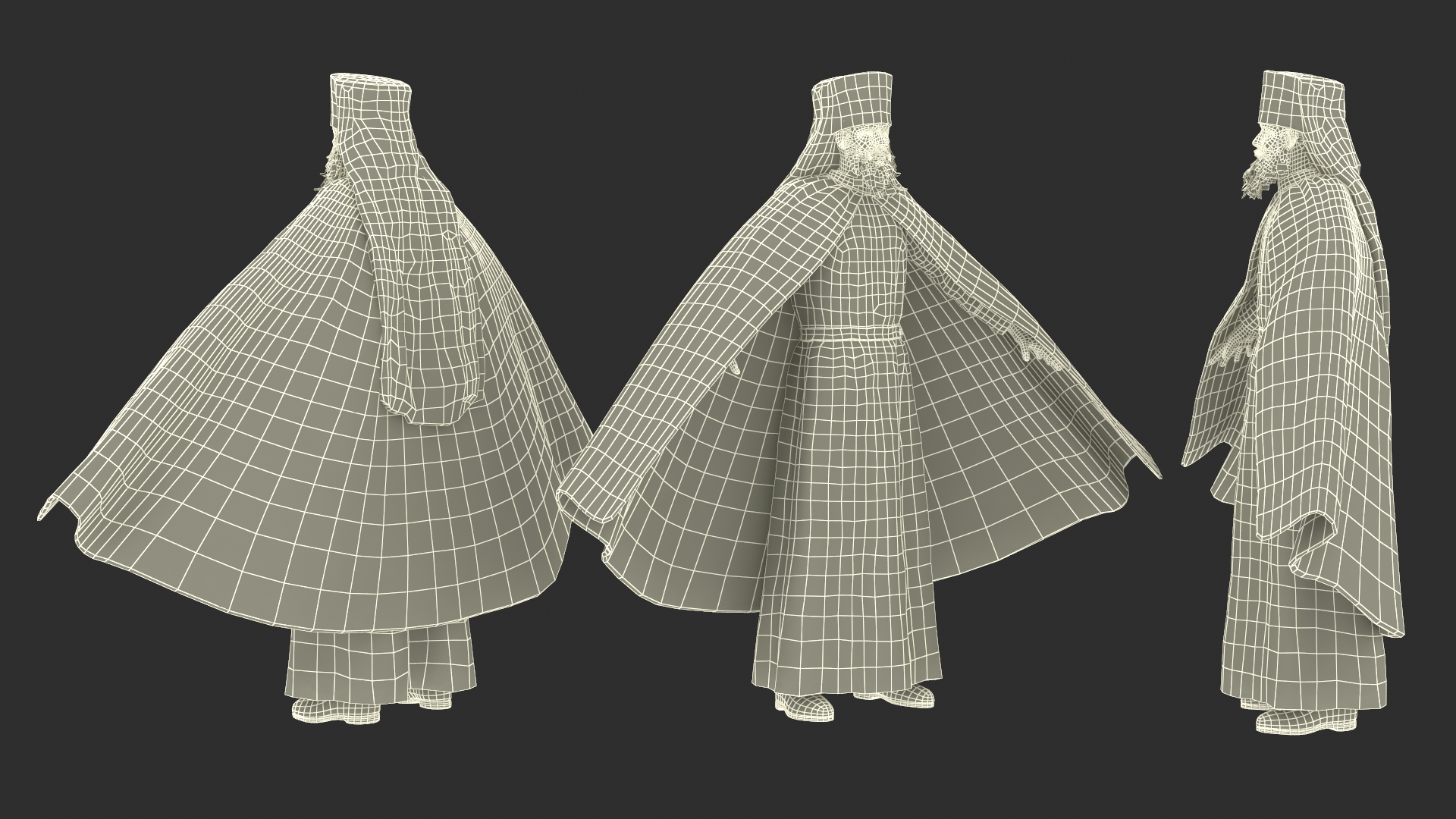 Orthodox Monk Fully Dressed Rigged 3D model