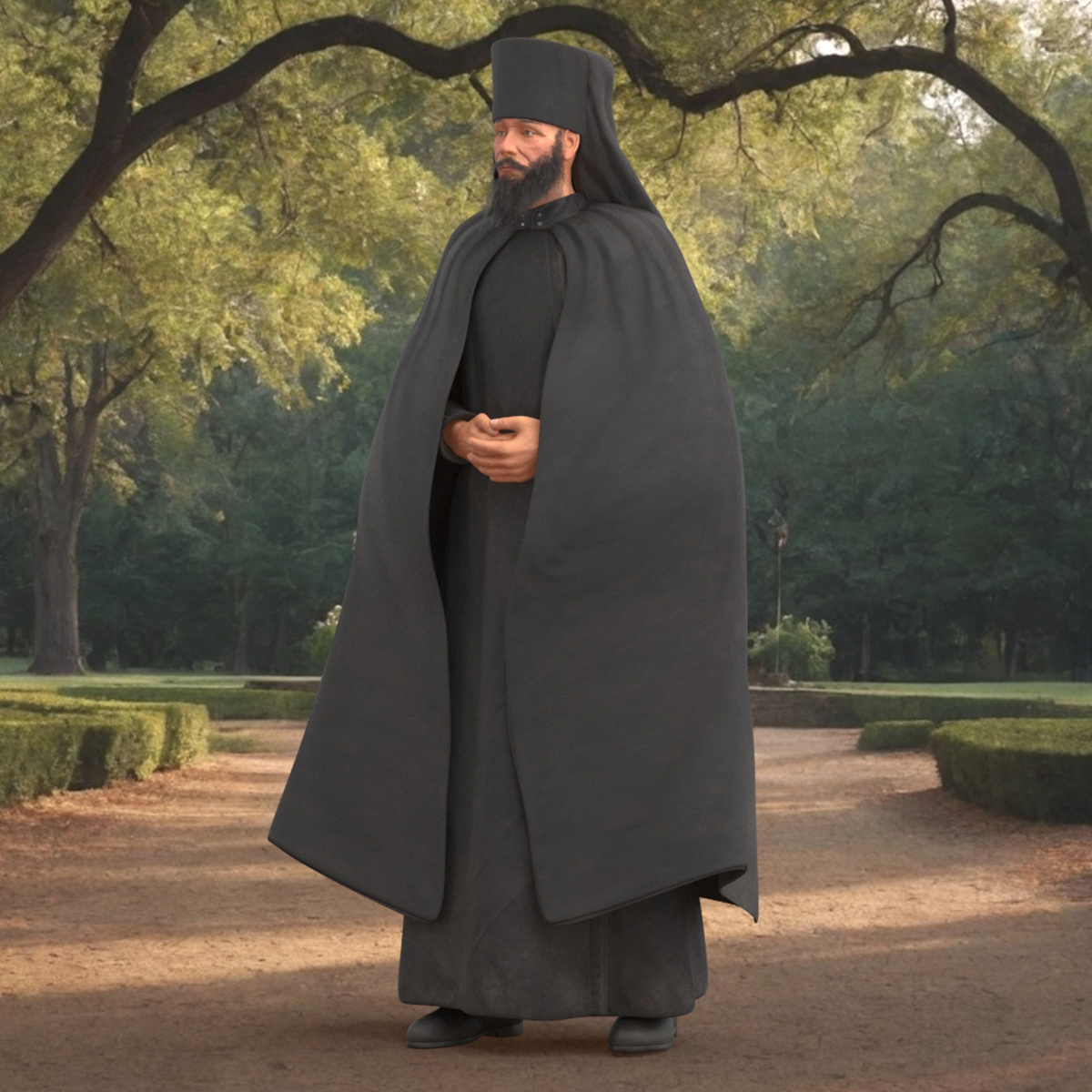 Orthodox Monk Fully Dressed Rigged 3D model