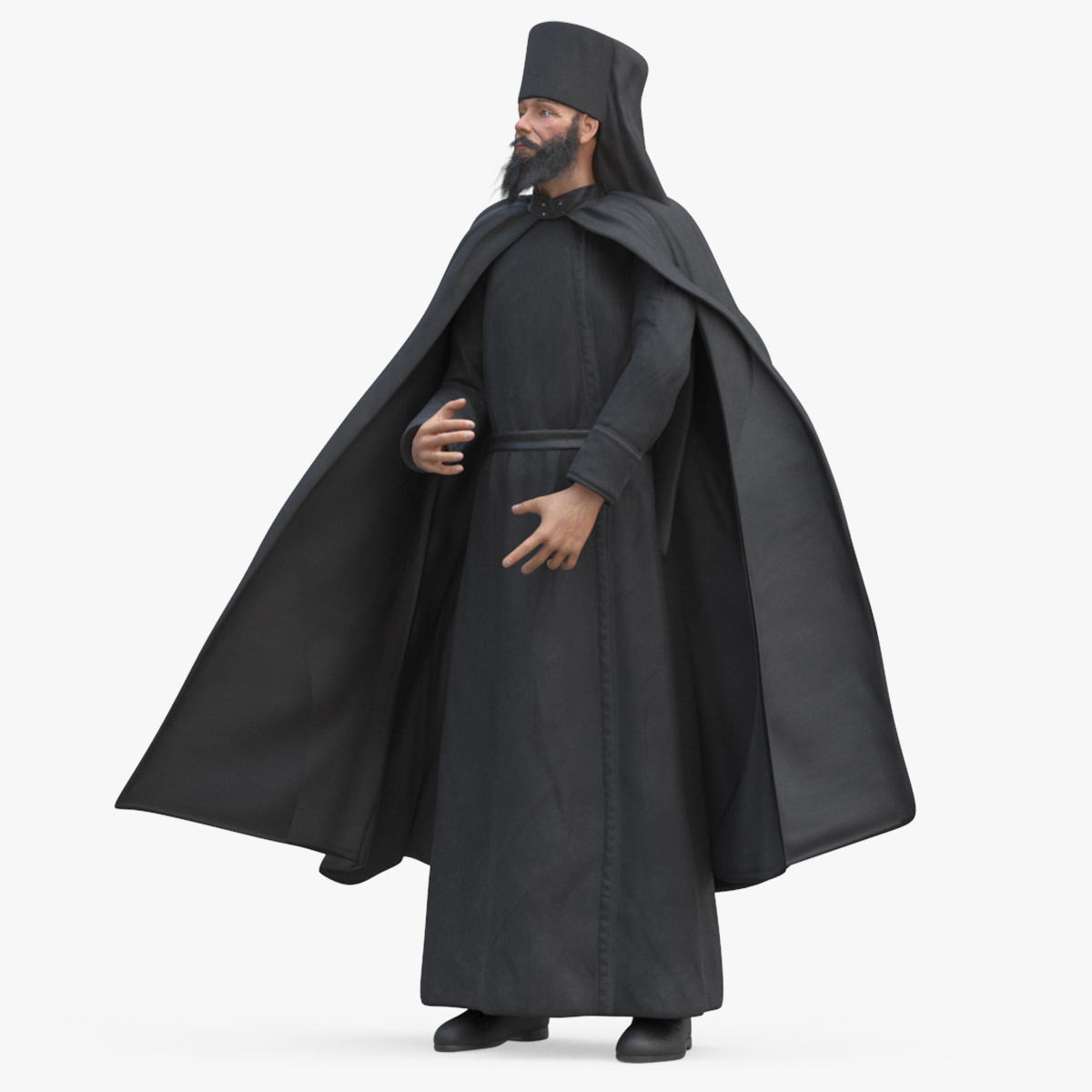 Orthodox Monk Fully Dressed Rigged 3D model