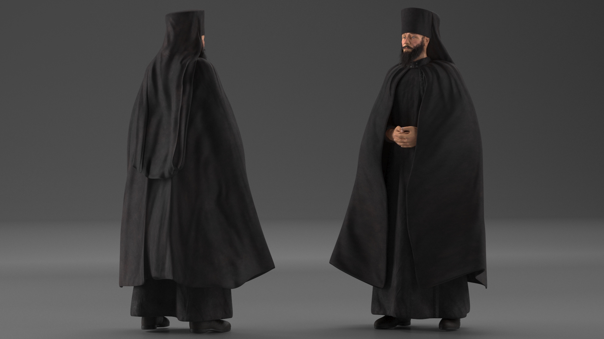 Orthodox Monk Fully Dressed Rigged 3D model