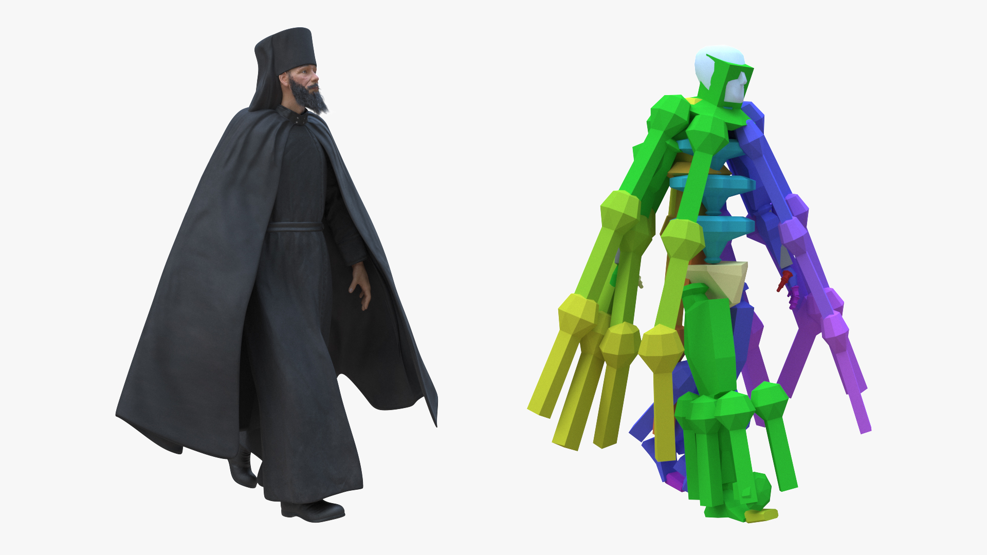 Orthodox Monk Fully Dressed Rigged 3D model