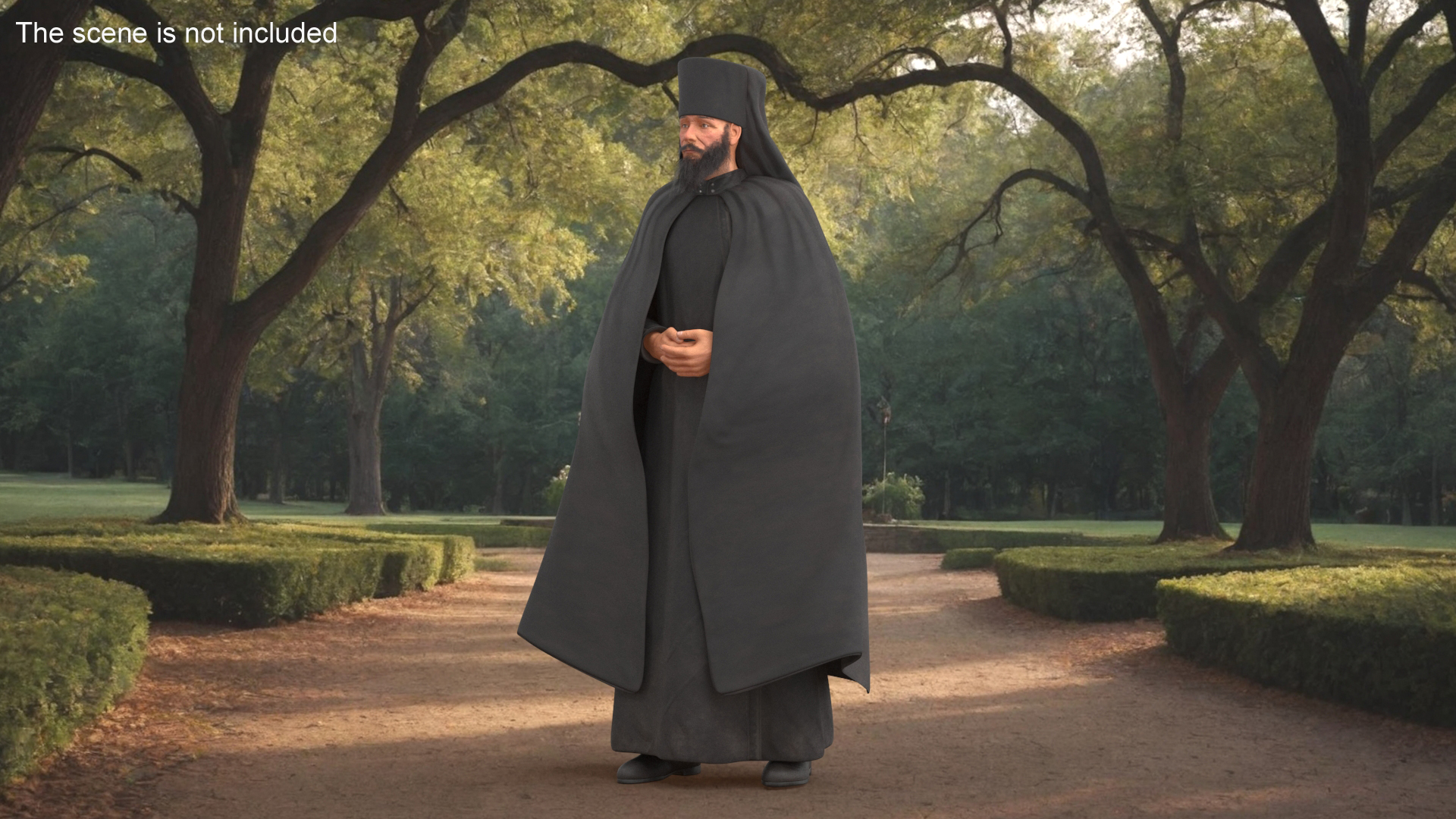 Orthodox Monk Fully Dressed Rigged 3D model