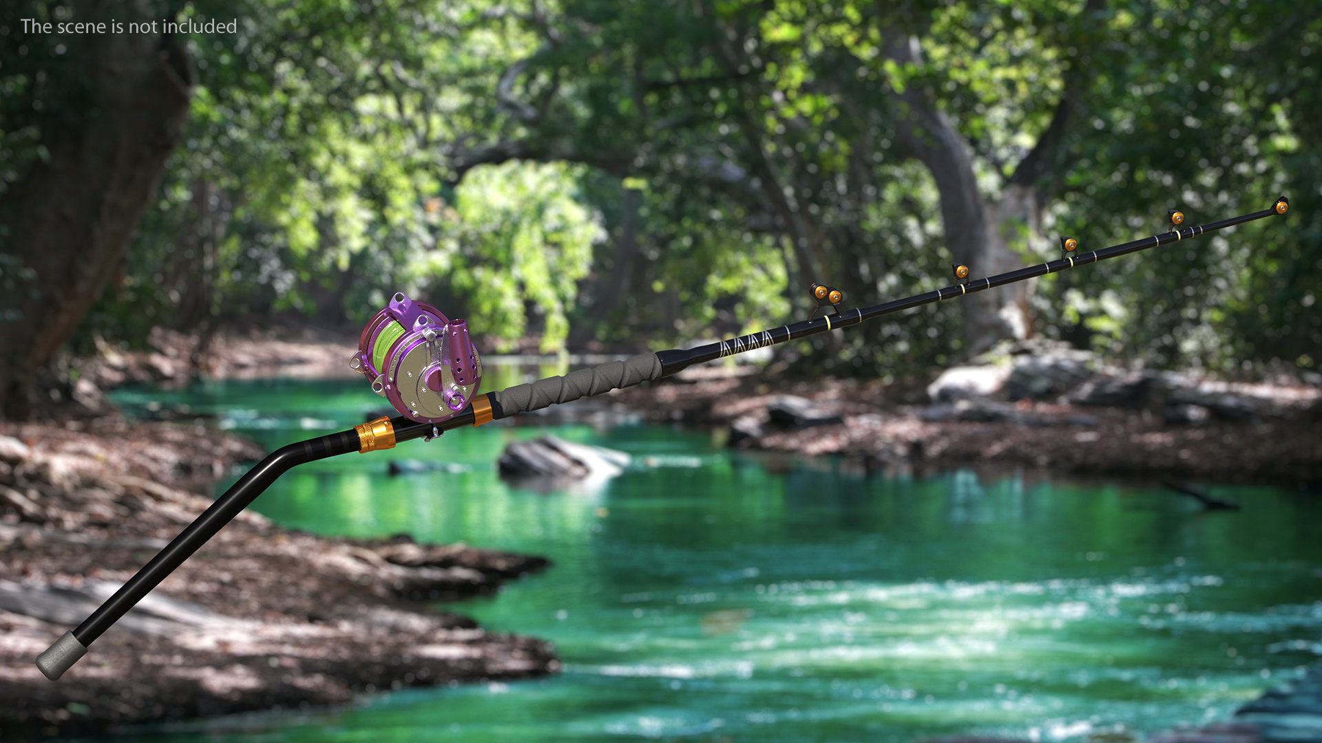 3D Fishing Reel Long Dredge Rod model