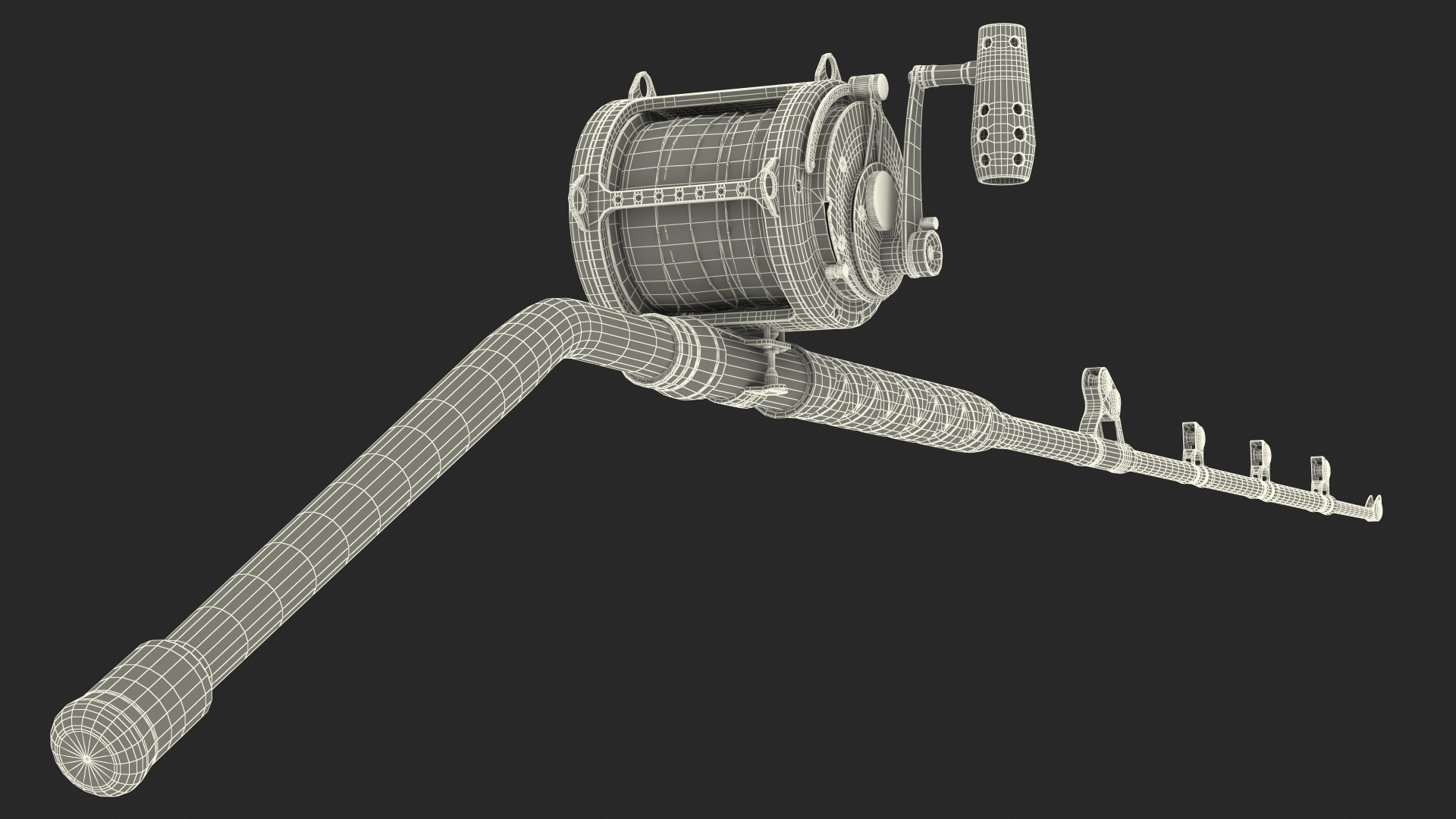 3D Fishing Reel Long Dredge Rod model