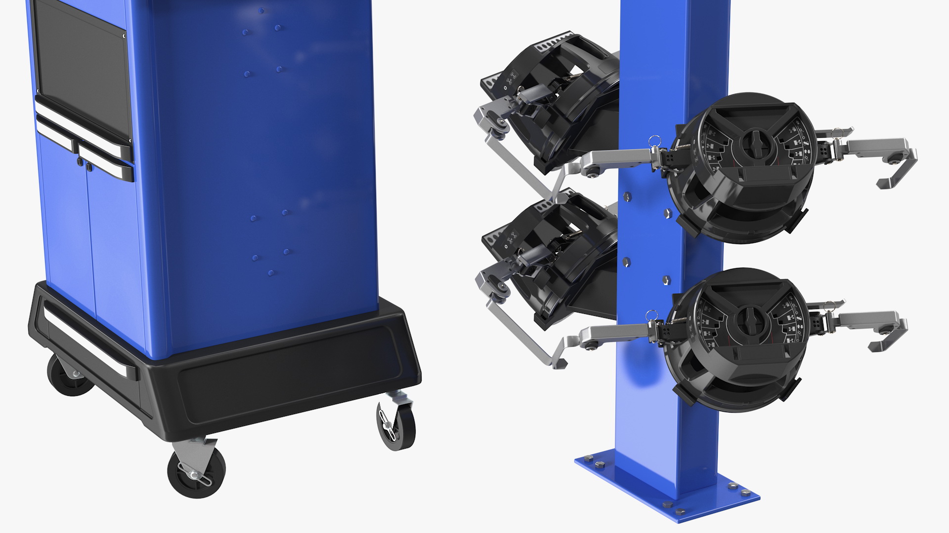 Wheel Aligner Car Equipment with Lift Rigged 3D model