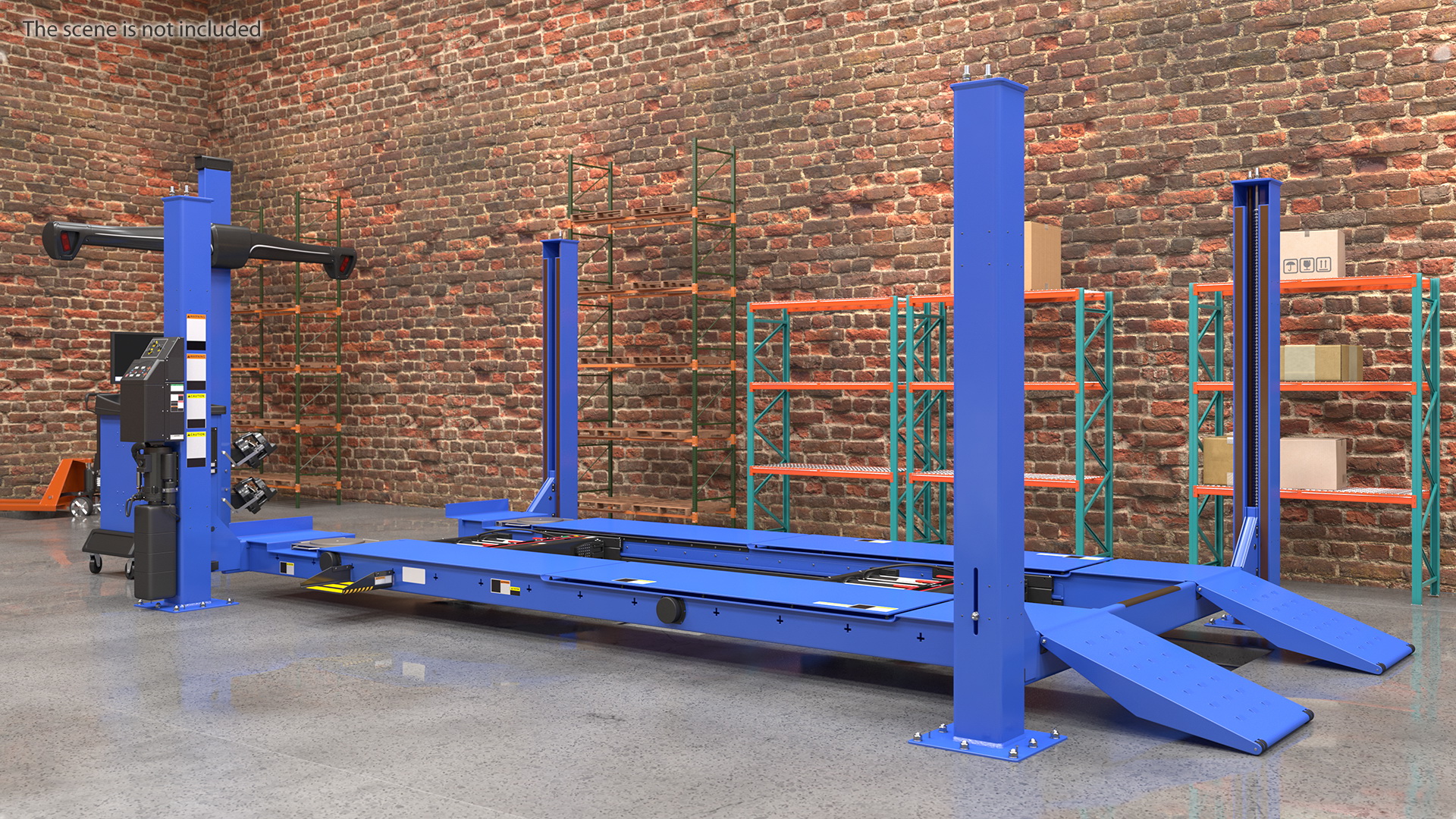 Wheel Aligner Car Equipment with Lift Rigged 3D model
