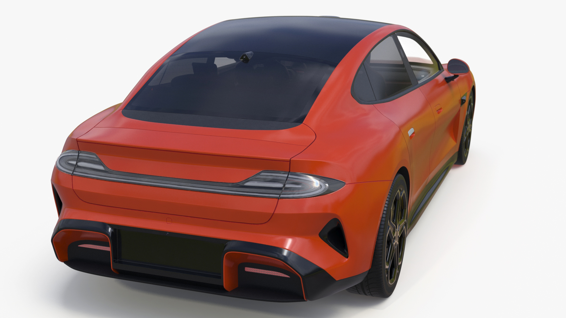 3D model Electric Car Sedan Orange