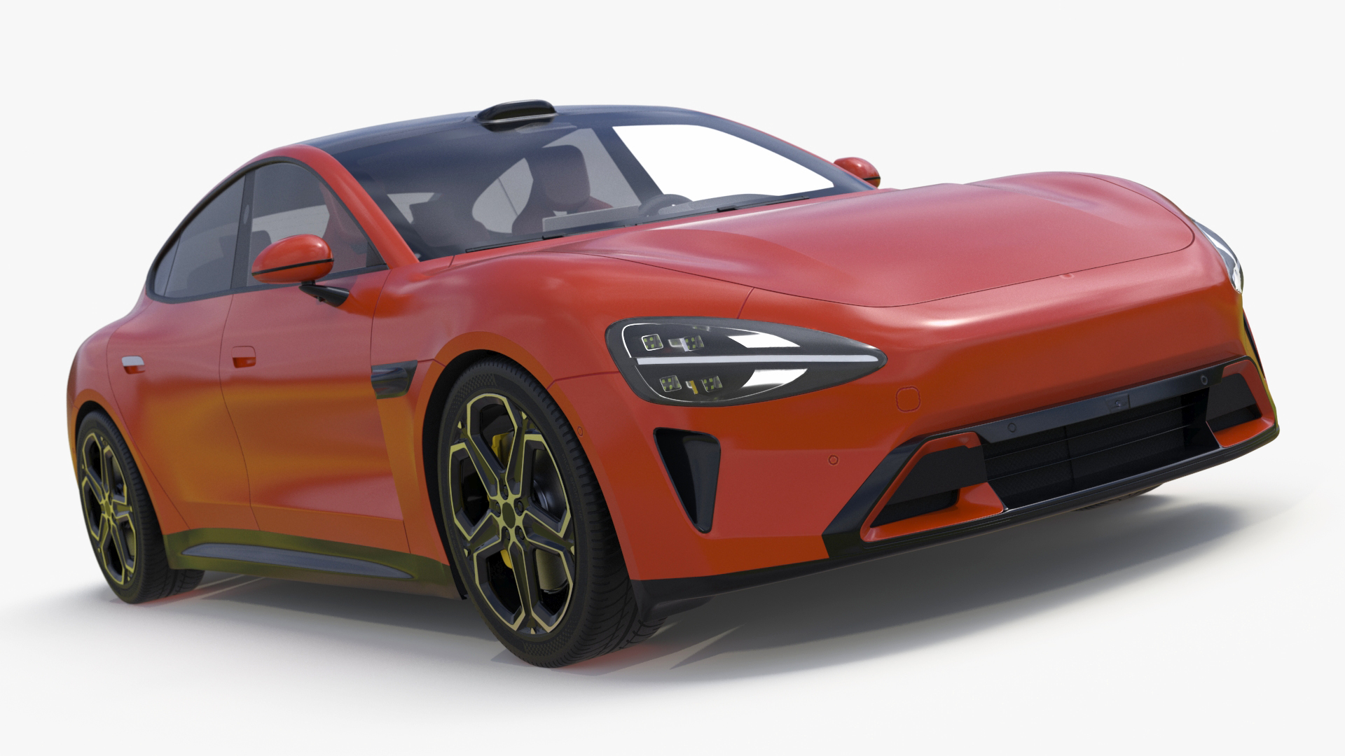 3D model Electric Car Sedan Orange