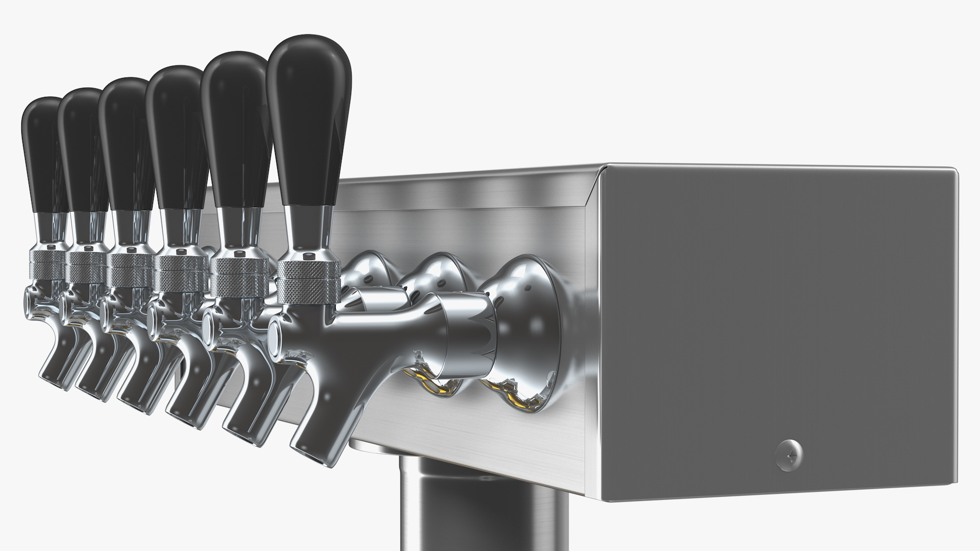 3D T Style Pedestal Draft Beer Tower with Beer Mugs model