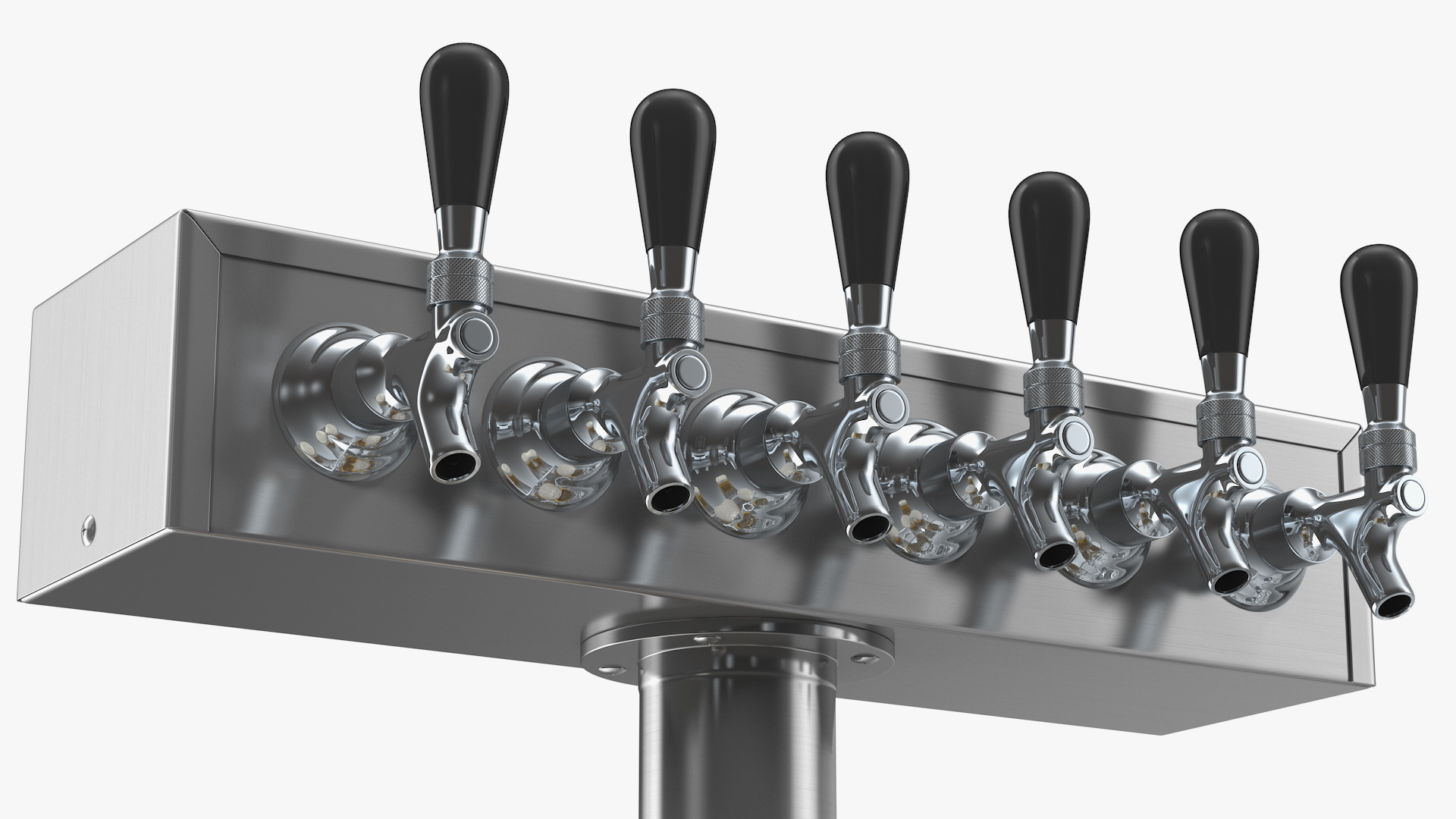 3D T Style Pedestal Draft Beer Tower with Beer Mugs model