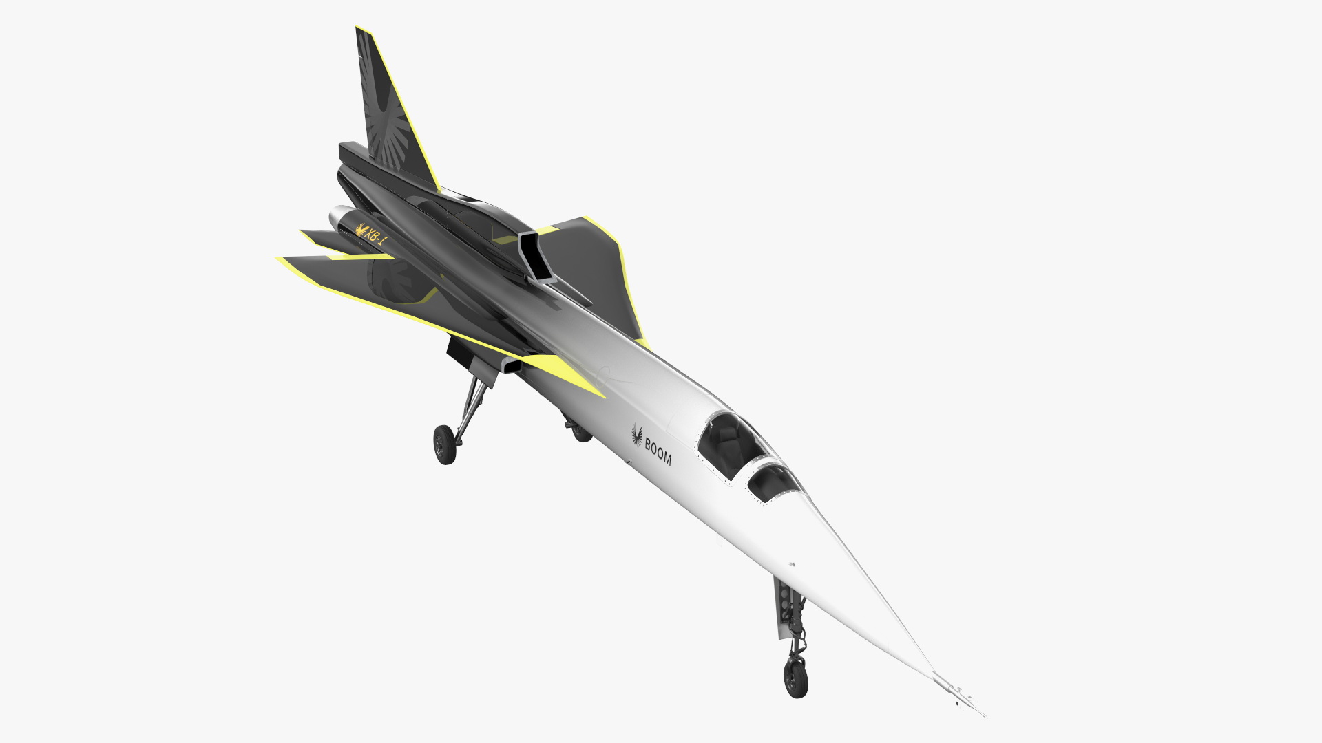 3D Experimental Supersonic Aircraft Boom XB-1 Rigged for Maya model