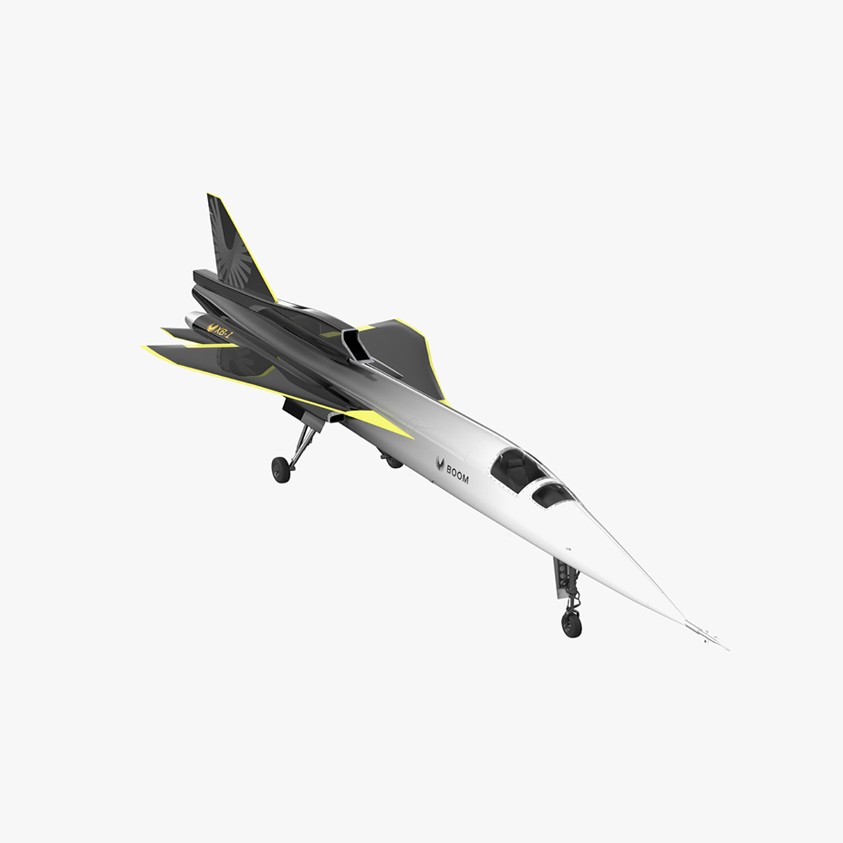 3D Experimental Supersonic Aircraft Boom XB-1 Rigged for Maya model