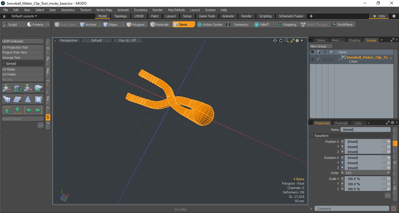 Snowball Maker Clip Tool 3D model