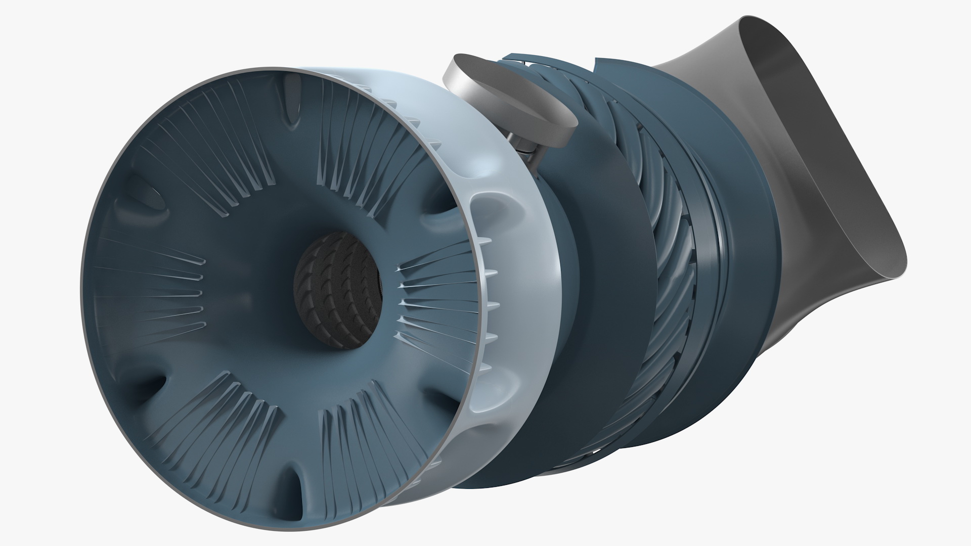 Jet Turboshaft Engine Slice 3D