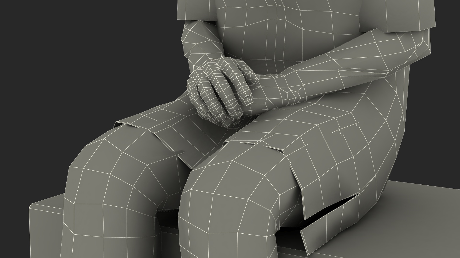 3D Traditional Style Afro American Old Gentleman Sitting model