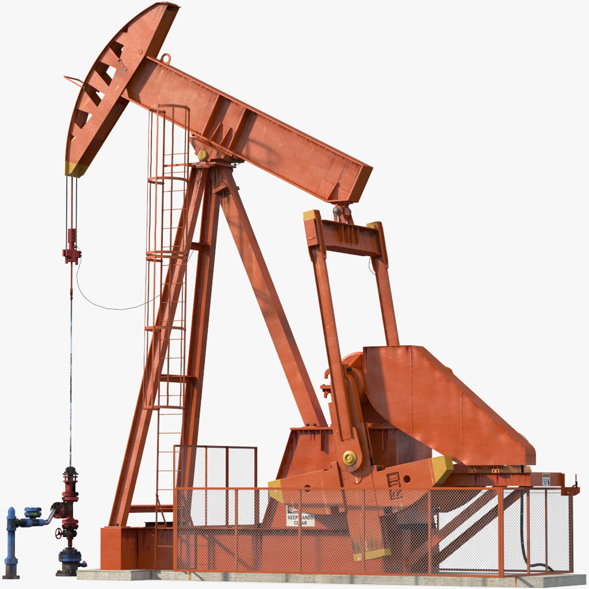 Oil Well Pump Jack Rigged for Maya 3D model
