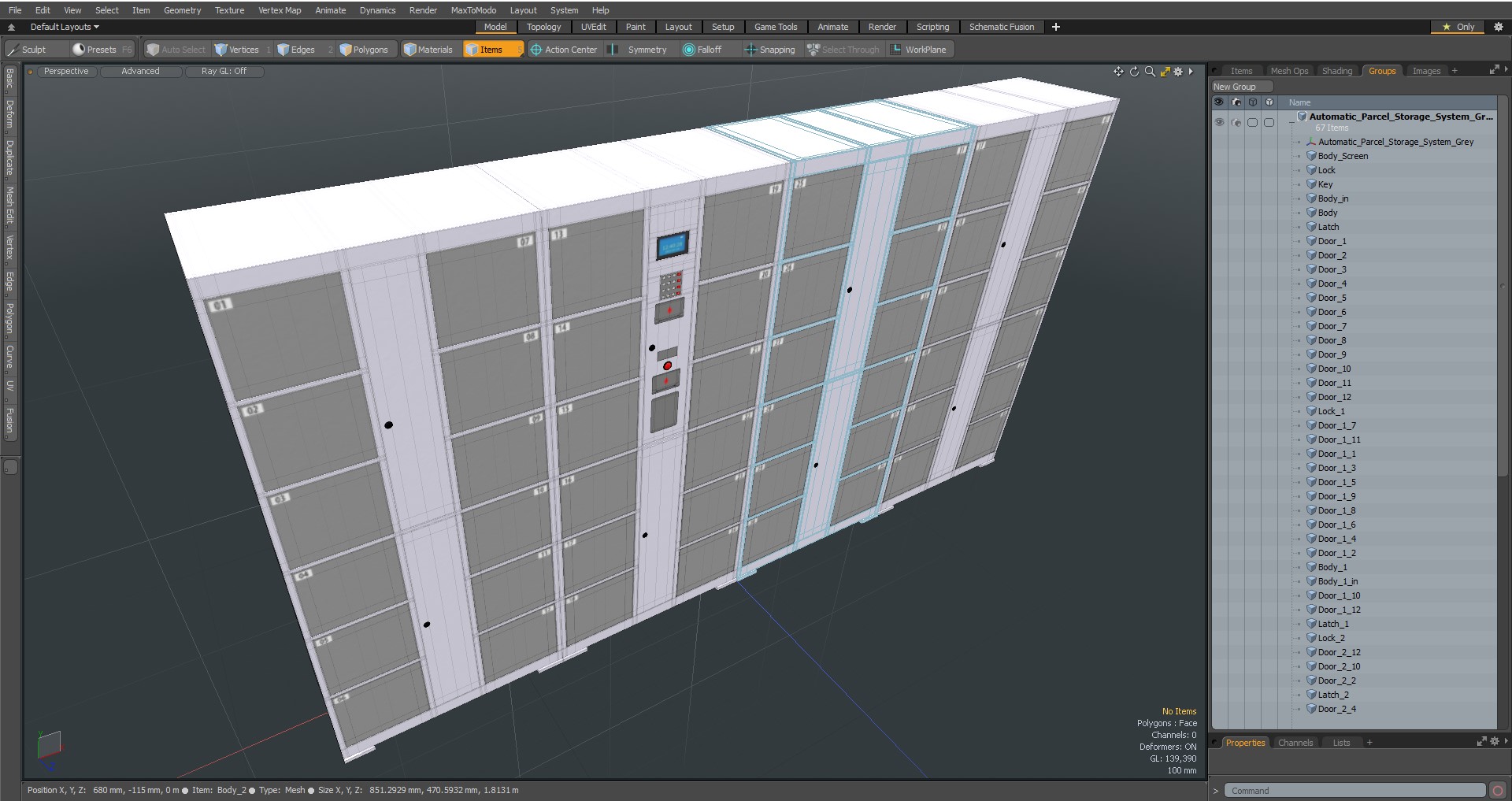 3D Automatic Parcel Storage System Grey