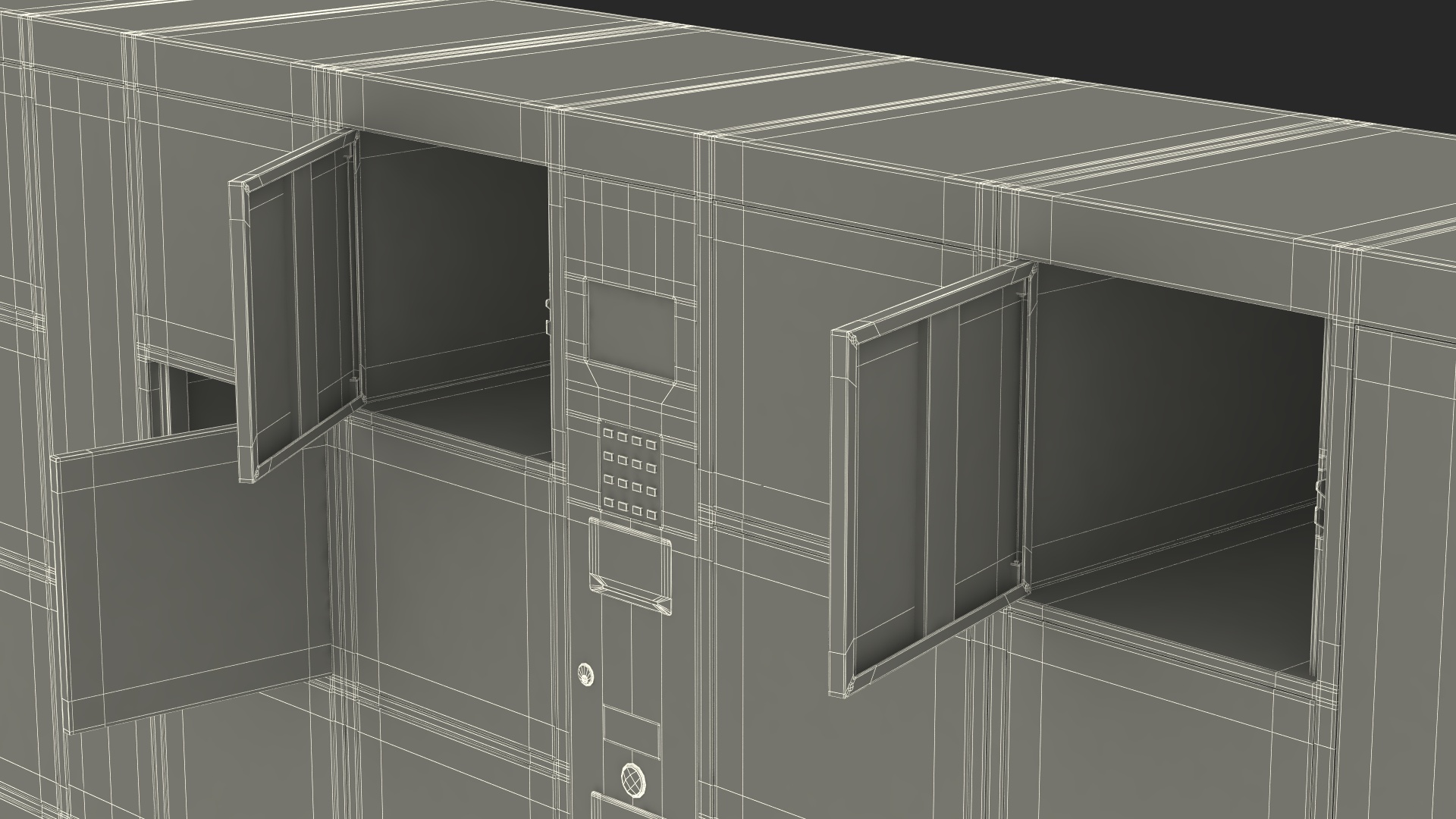 3D Automatic Parcel Storage System Grey