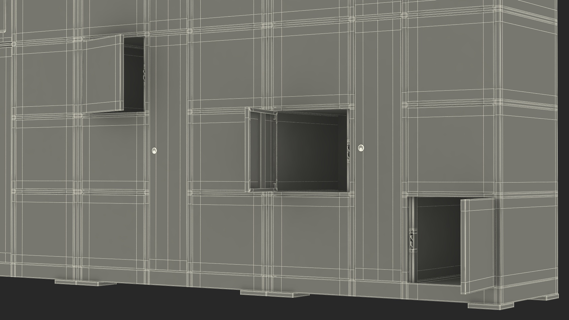 3D Automatic Parcel Storage System Grey