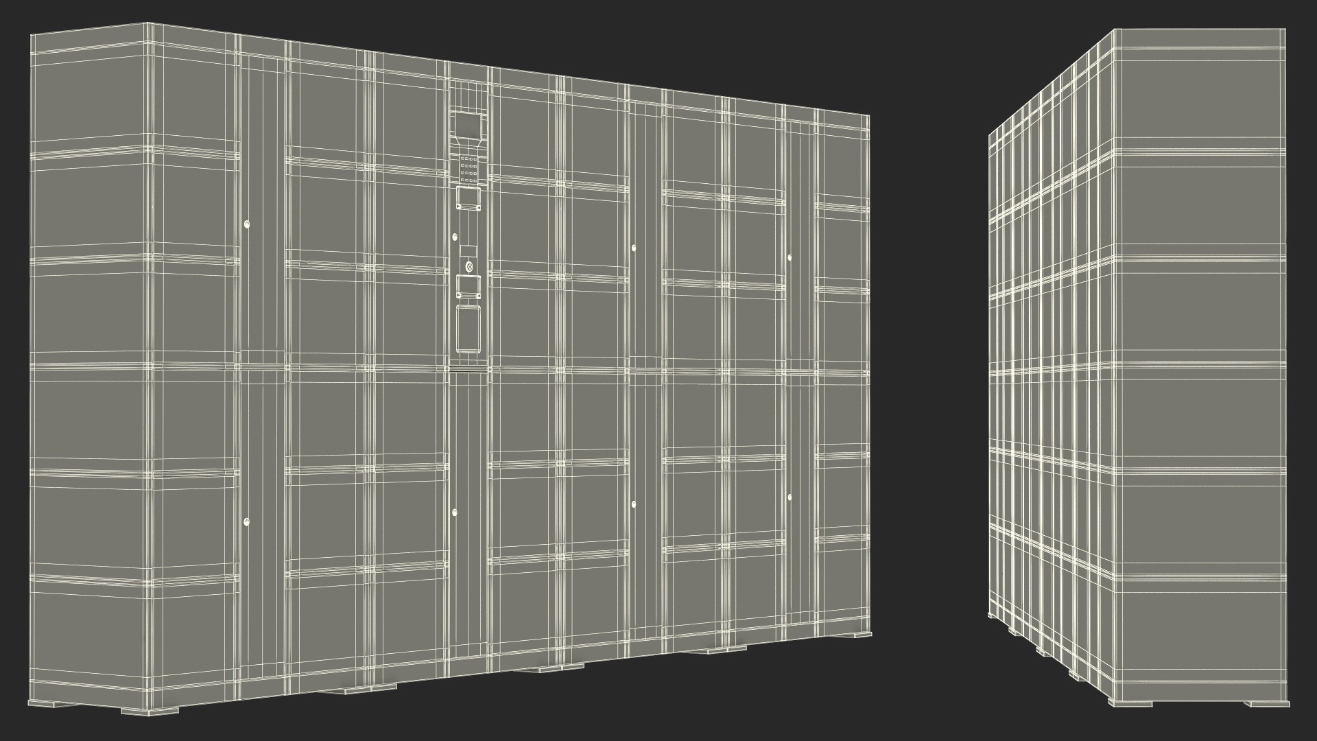 3D Automatic Parcel Storage System Grey