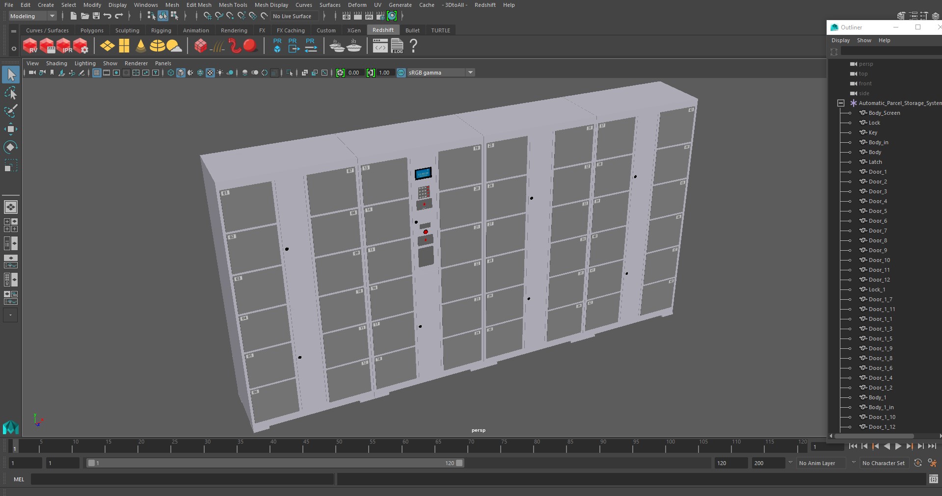 3D Automatic Parcel Storage System Grey