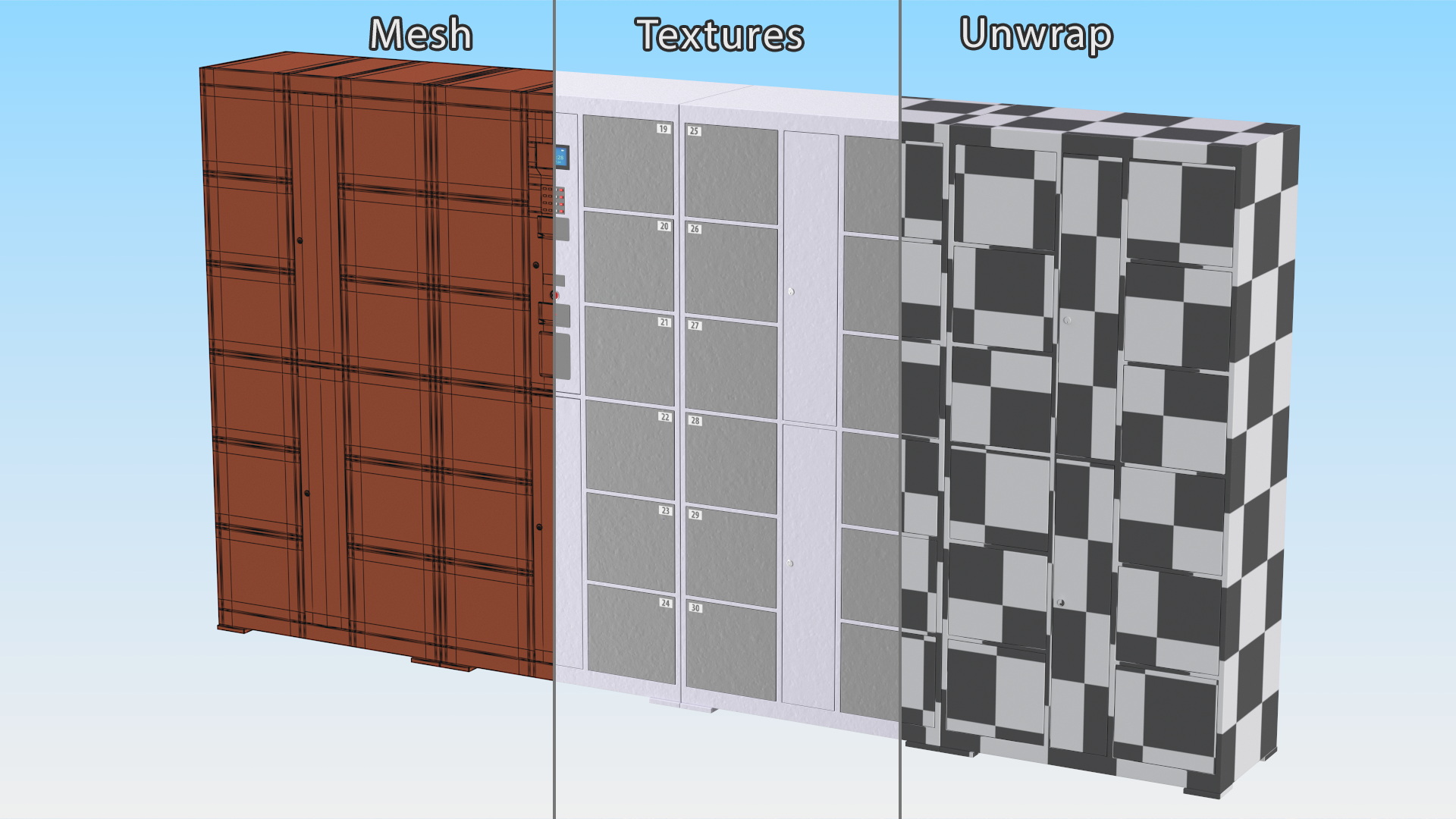 3D Automatic Parcel Storage System Grey