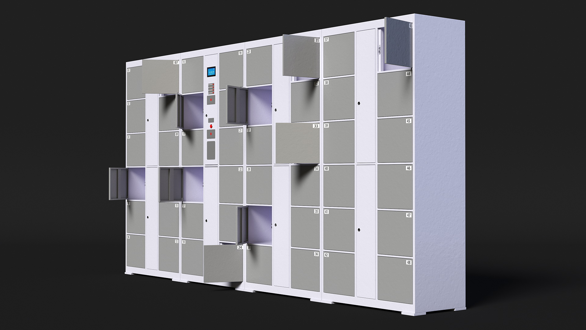 3D Automatic Parcel Storage System Grey