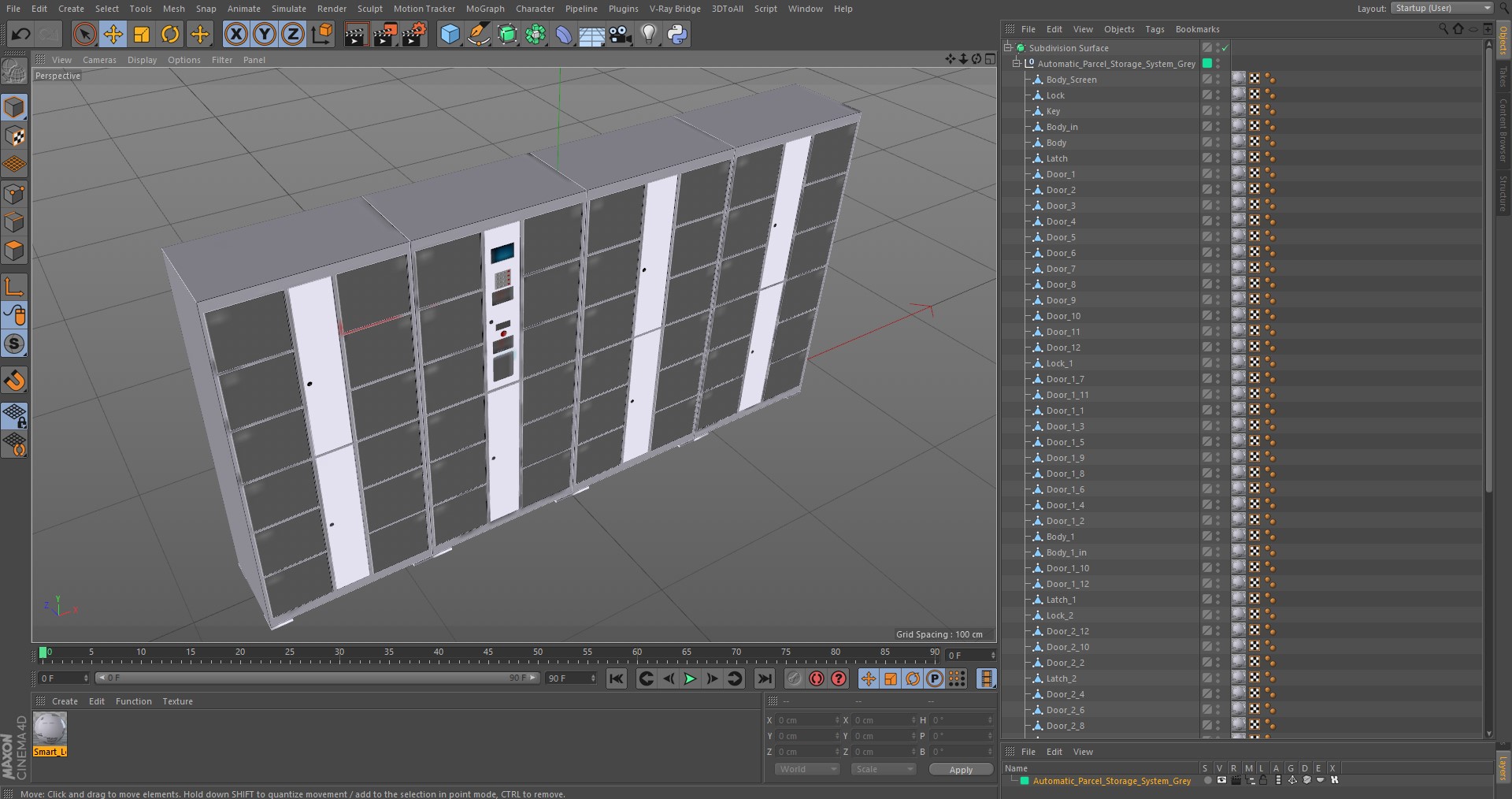 3D Automatic Parcel Storage System Grey