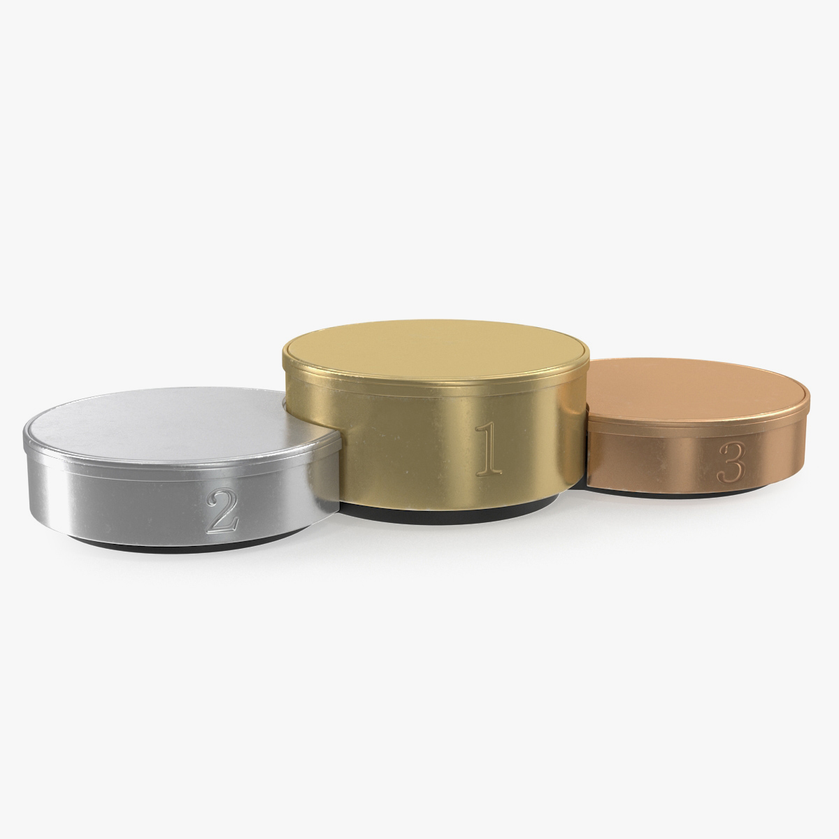 Round Winners Podium 3D Model, view 4