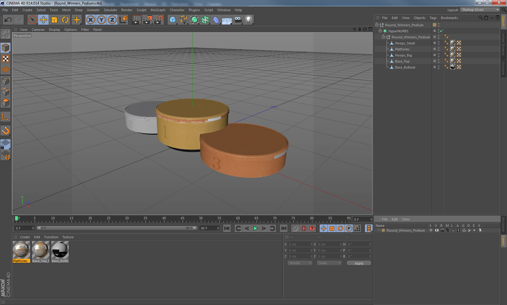 3D model Round Winners Podium