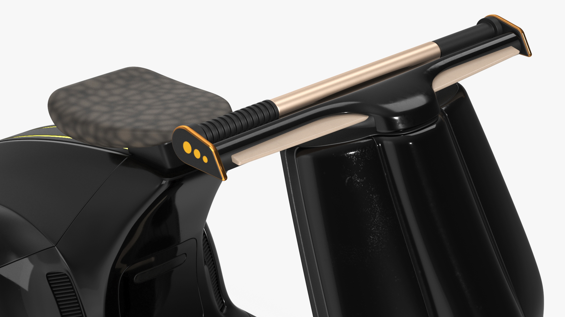 Modern Black Electric Scooter Lights On 3D model