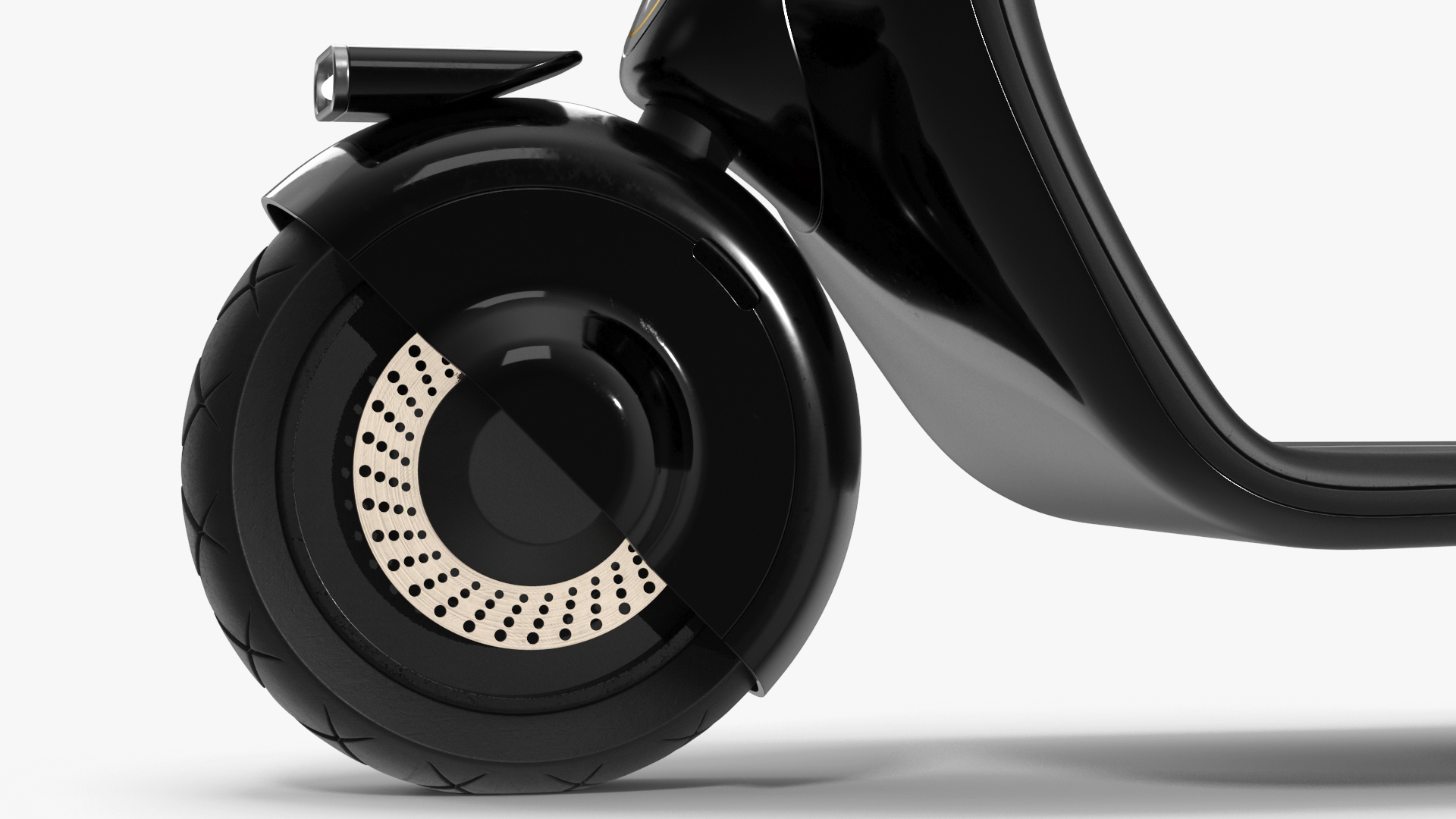 Modern Black Electric Scooter Lights On 3D model