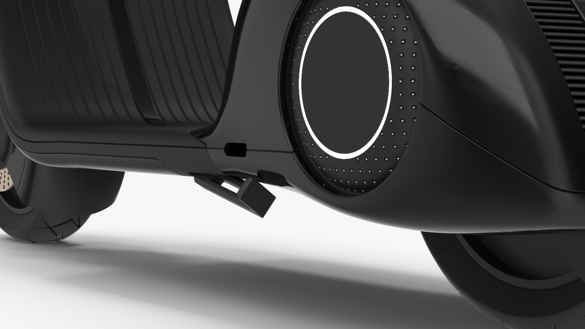 Modern Black Electric Scooter Lights On 3D model