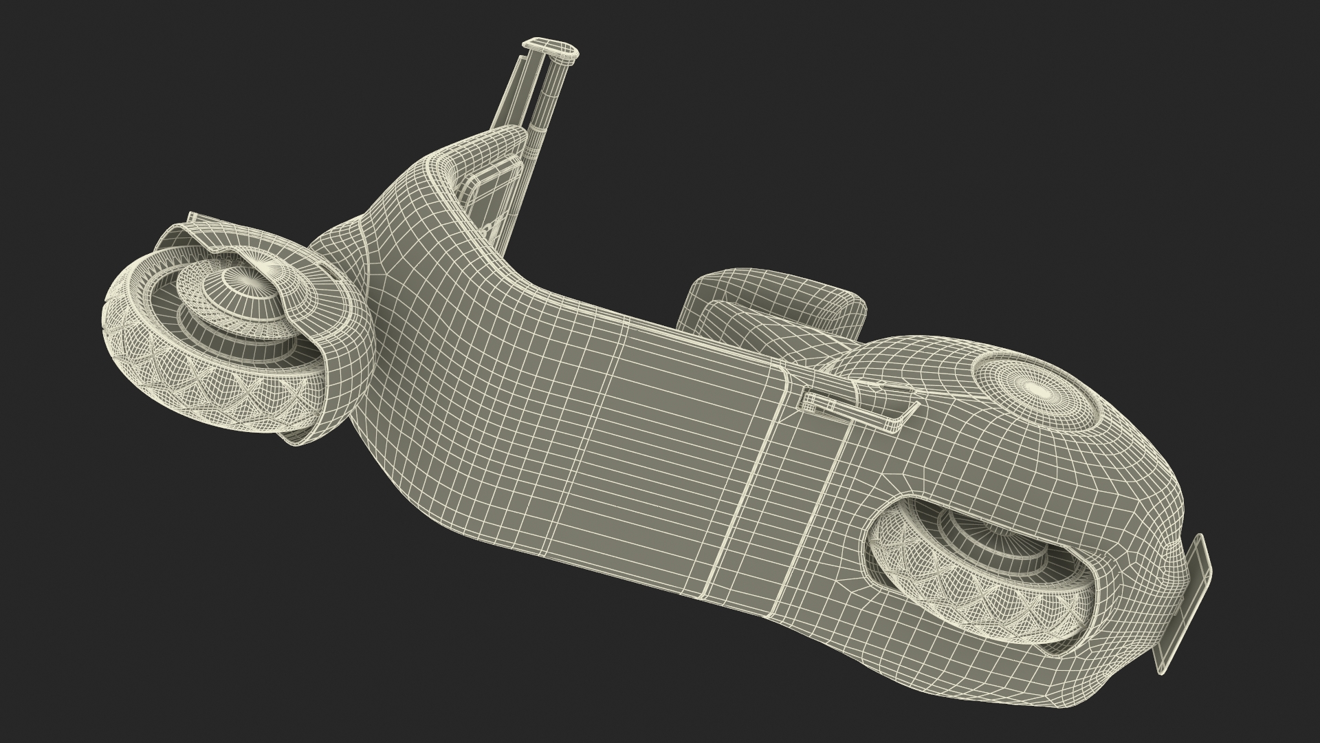 Modern Black Electric Scooter Lights On 3D model
