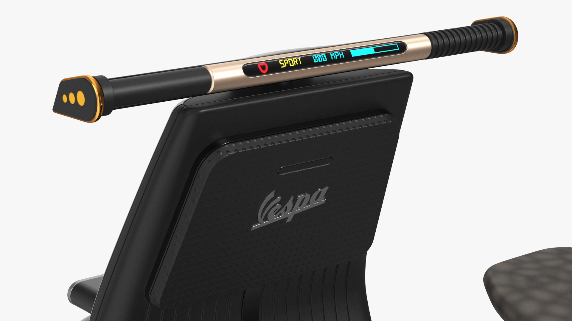 Modern Black Electric Scooter Lights On 3D model