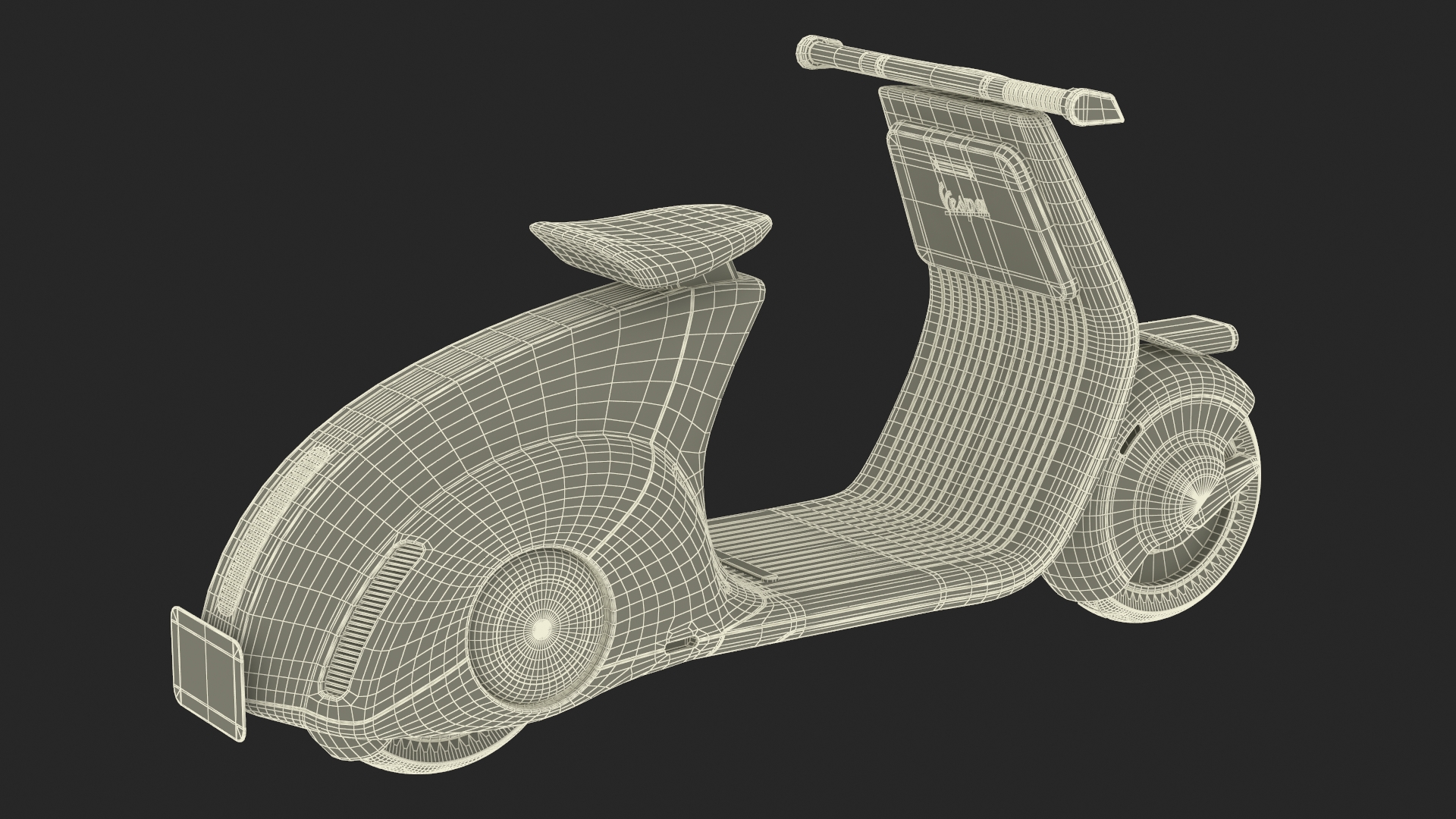 Modern Black Electric Scooter Lights On 3D model