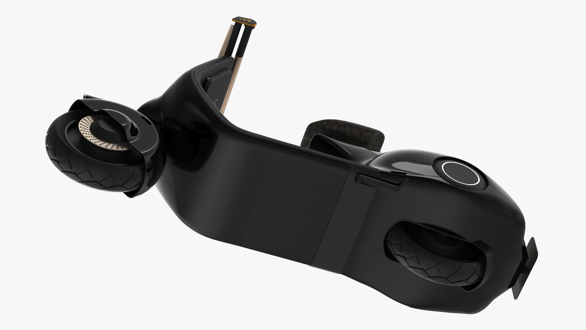 Modern Black Electric Scooter Lights On 3D model