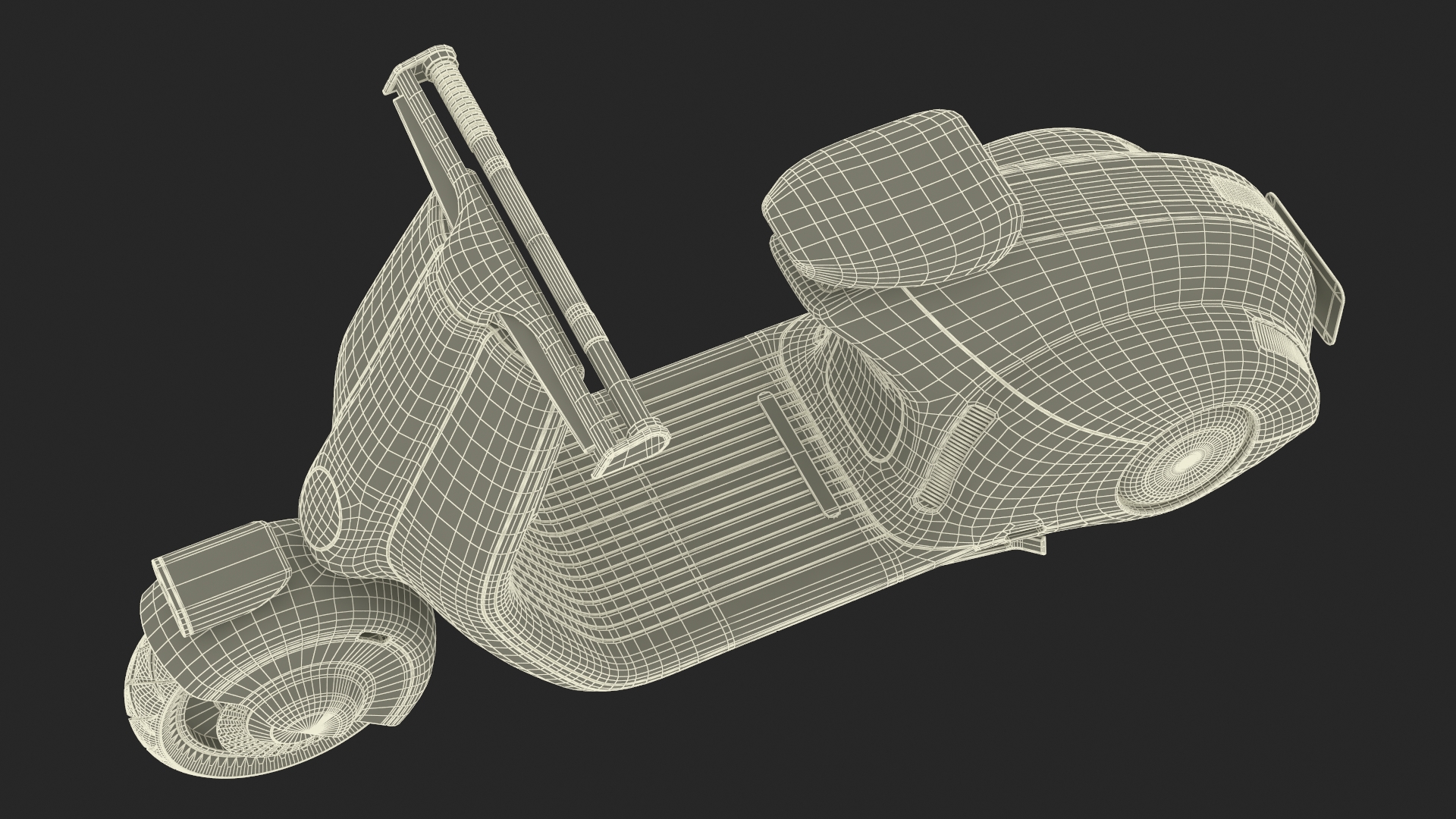 Modern Black Electric Scooter Lights On 3D model
