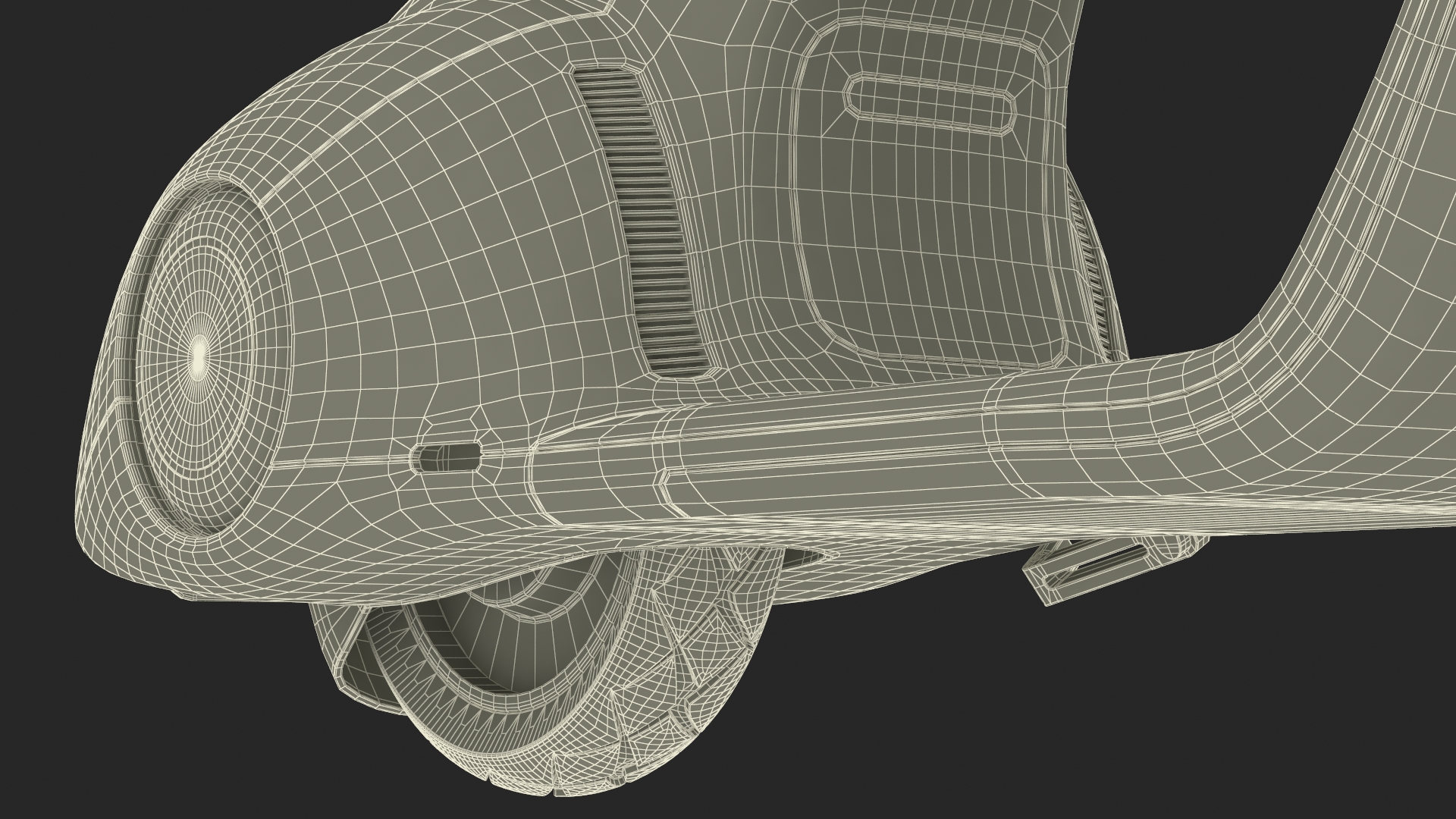 Modern Black Electric Scooter Lights On 3D model