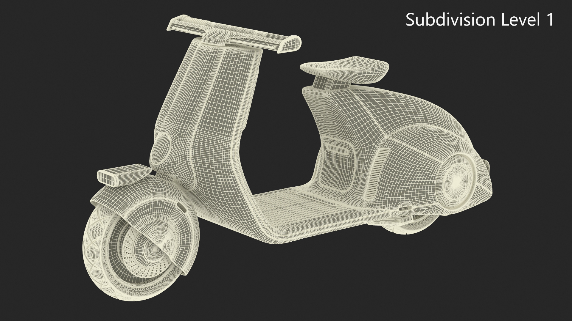 Modern Black Electric Scooter Lights On 3D model