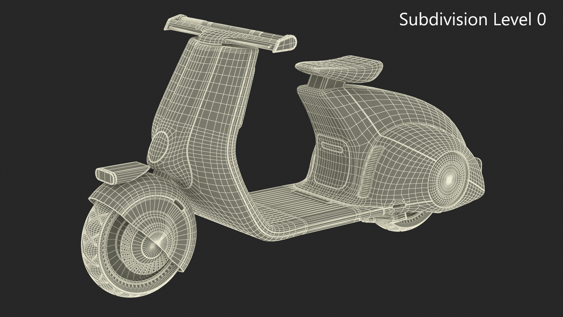 Modern Black Electric Scooter Lights On 3D model