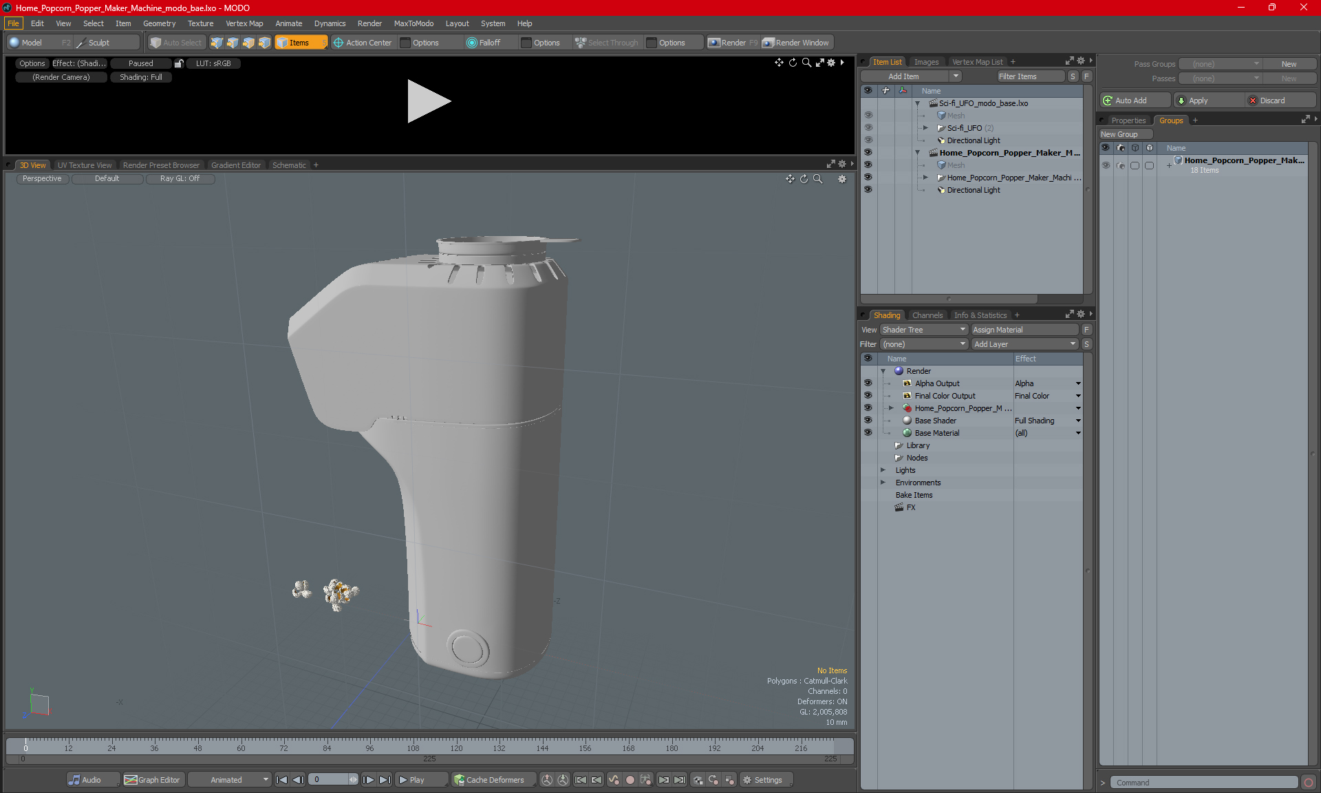 3D Home Popcorn Popper Maker Machine model