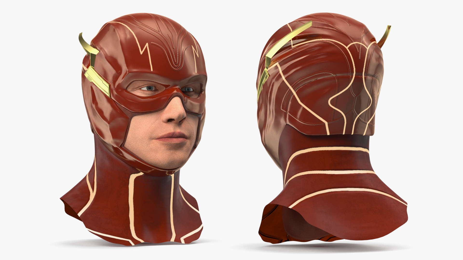 Flash Comics Character Head 3D
