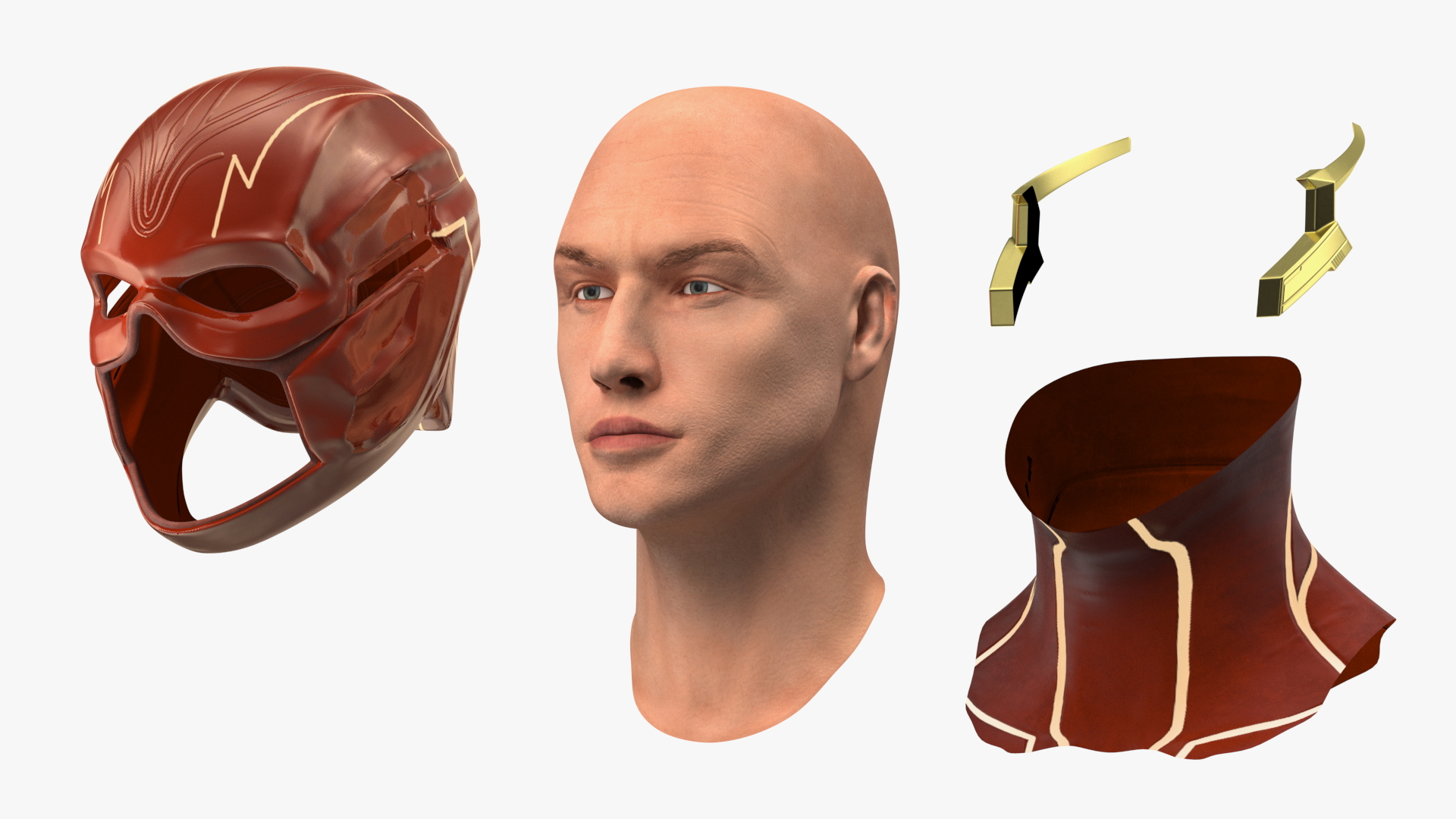 Flash Comics Character Head 3D