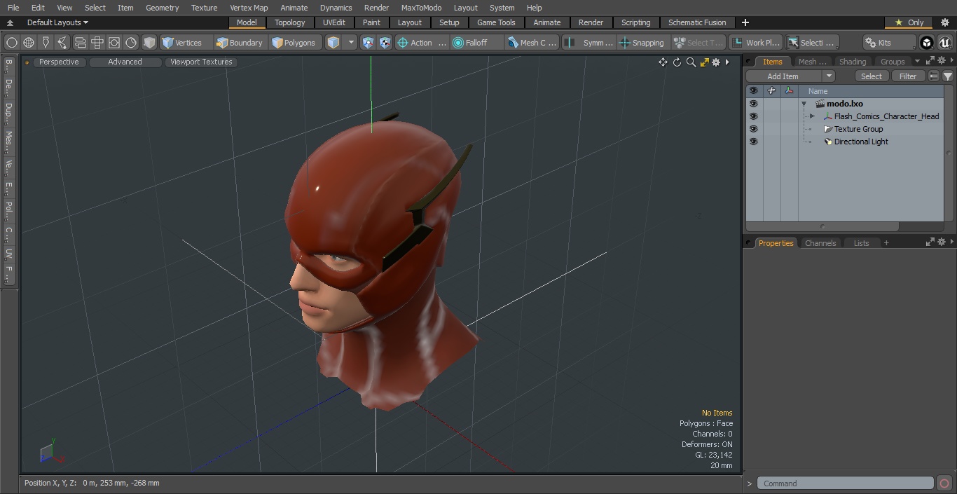 Flash Comics Character Head 3D