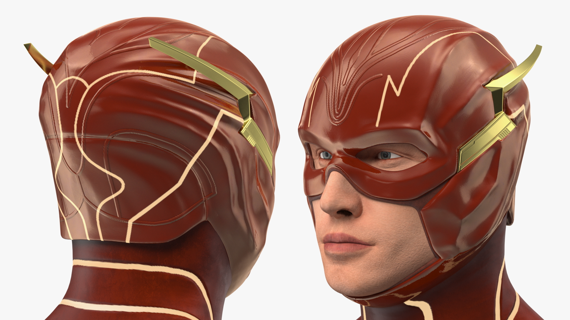 Flash Comics Character Head 3D