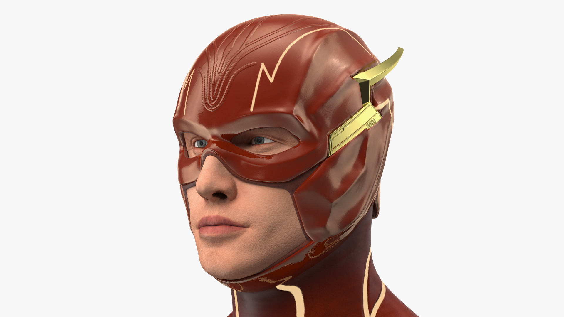 Flash Comics Character Head 3D
