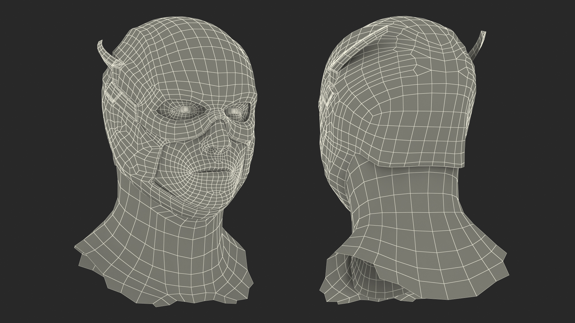 Flash Comics Character Head 3D