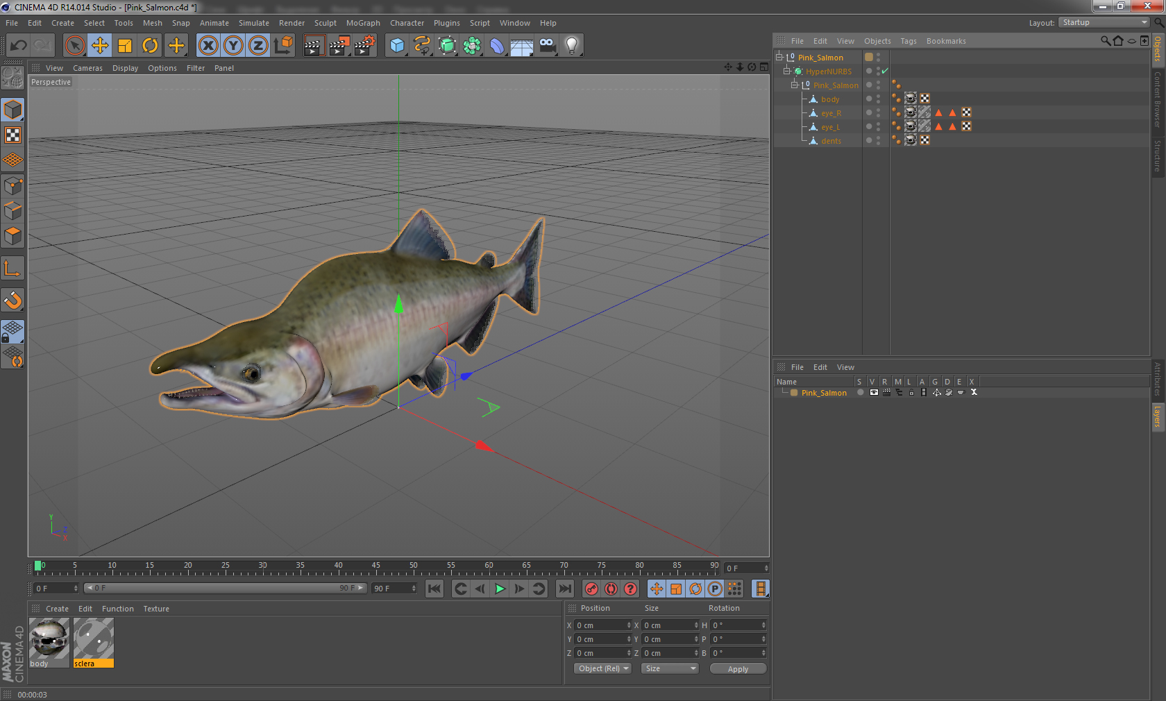 3D Pink Salmon